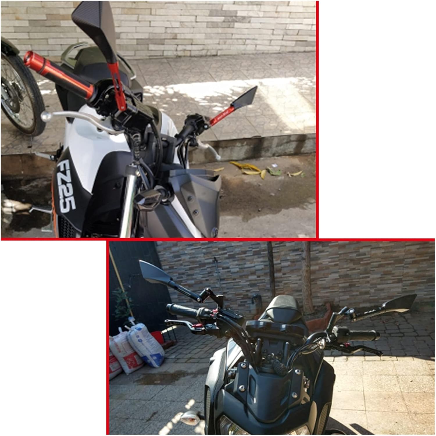 Espejo universal motocicleta espejo CNC lateral retrovisor para Yamaha MT01 MT25 MT03 MT07 MT09 MT10 MT125 MT-125 (color dorado, tamaño normal)