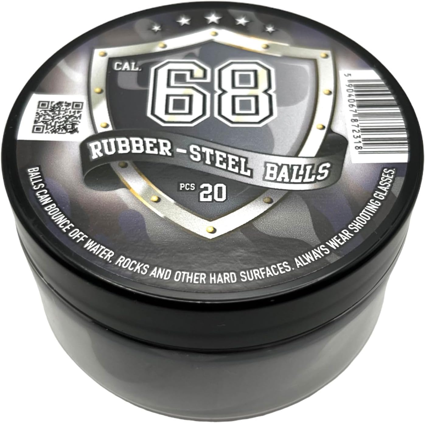 20 bolas de acero de goma de mezcla dura de alta calidad, bolas de paintballs para entrenamiento de tiro, pistolas de defensa personal y de defensa