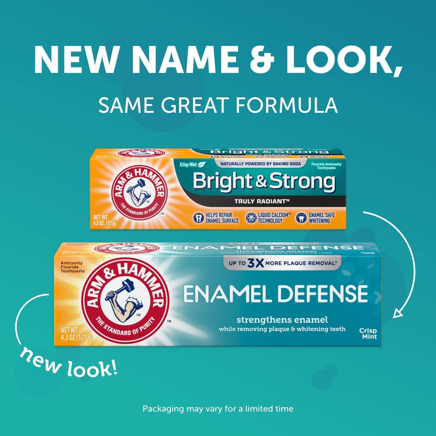 ARM & HAMMER Pasta de dientes esmaltada, menta crujiente, 4.3 onzas (paquete de 7)