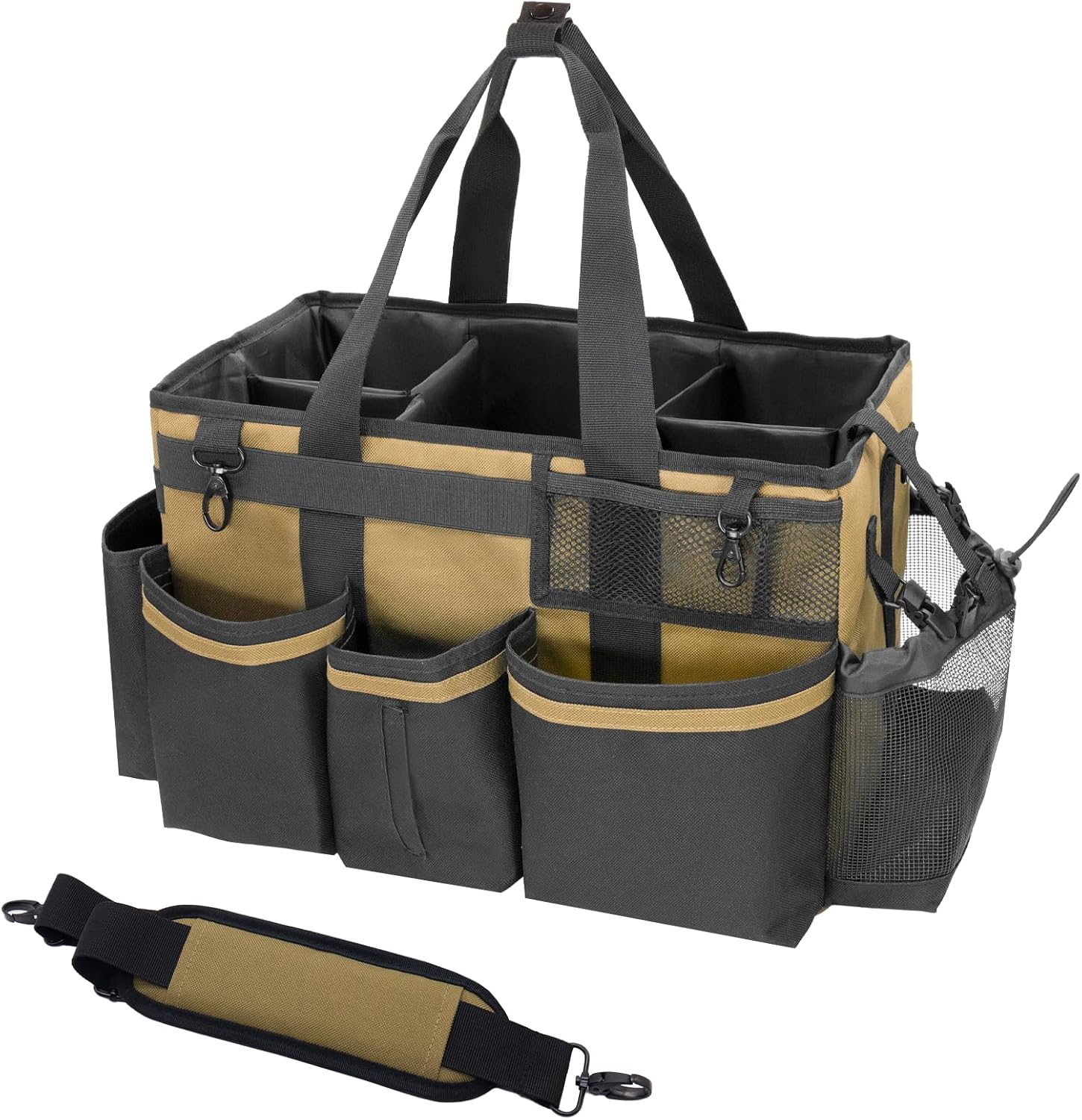 Paquete de 2 bolsas grandes de limpieza portátiles, verde y marrón
