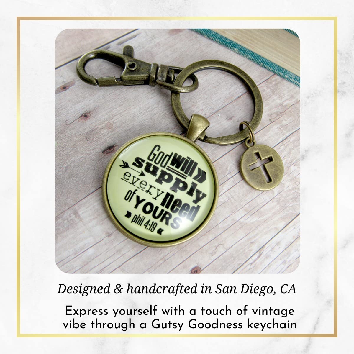 God’s Promise Keychain God Will Supply Every Need Of Yours Bold Religious Bible Quote Jewelry