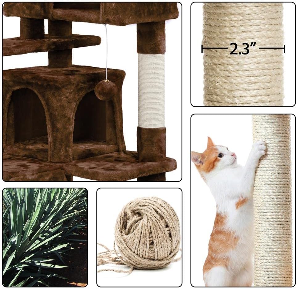 Yaheetech 51.2 pulgadas Mueble de árbol para gato Torre Muebles para que os gatos se rasquen