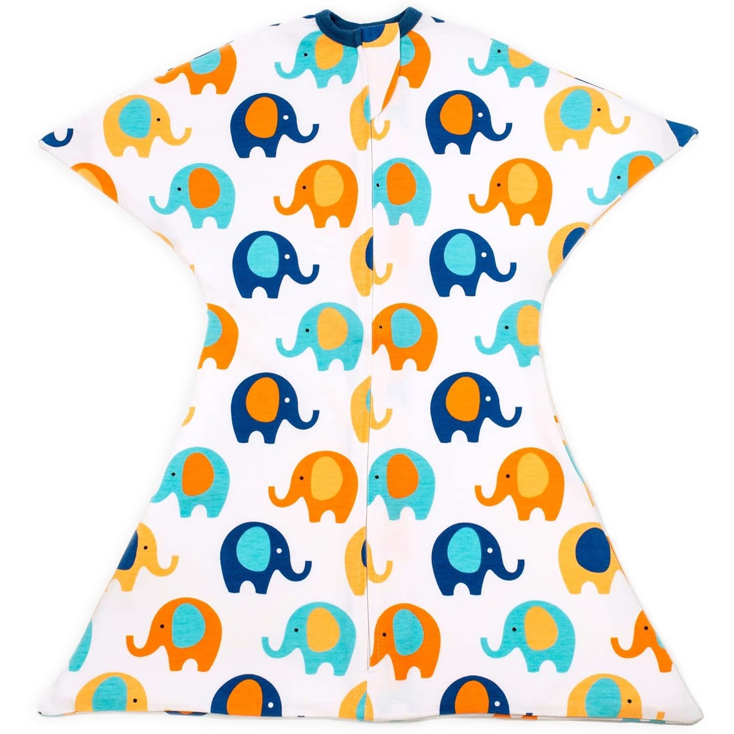 SleepingBaby Zipadee-Zip – Manta para bebé de 6 a 12 meses, manta de transición con cremallera, comodidad – Elefante azul y naranja, talla M