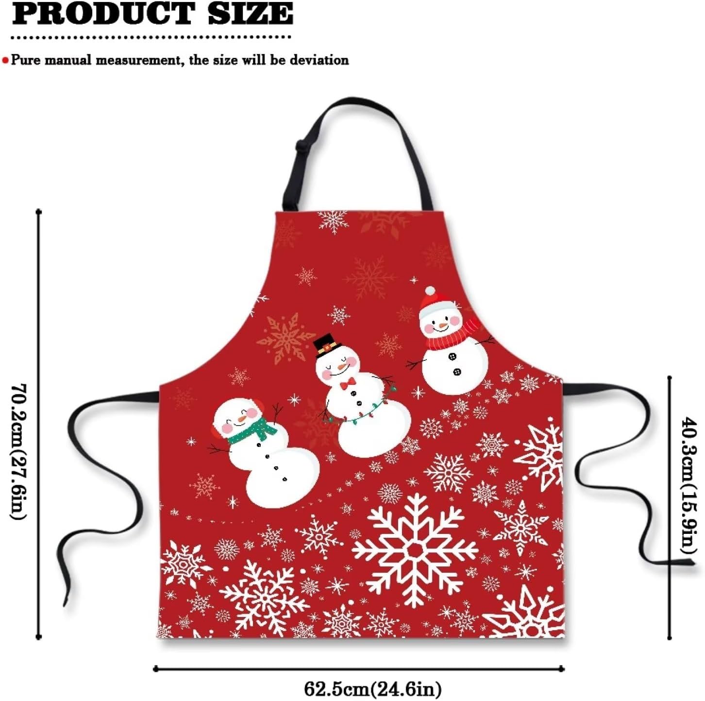 Dreaweet Delantal de cocina unisex con cuello ajustable de Navidad