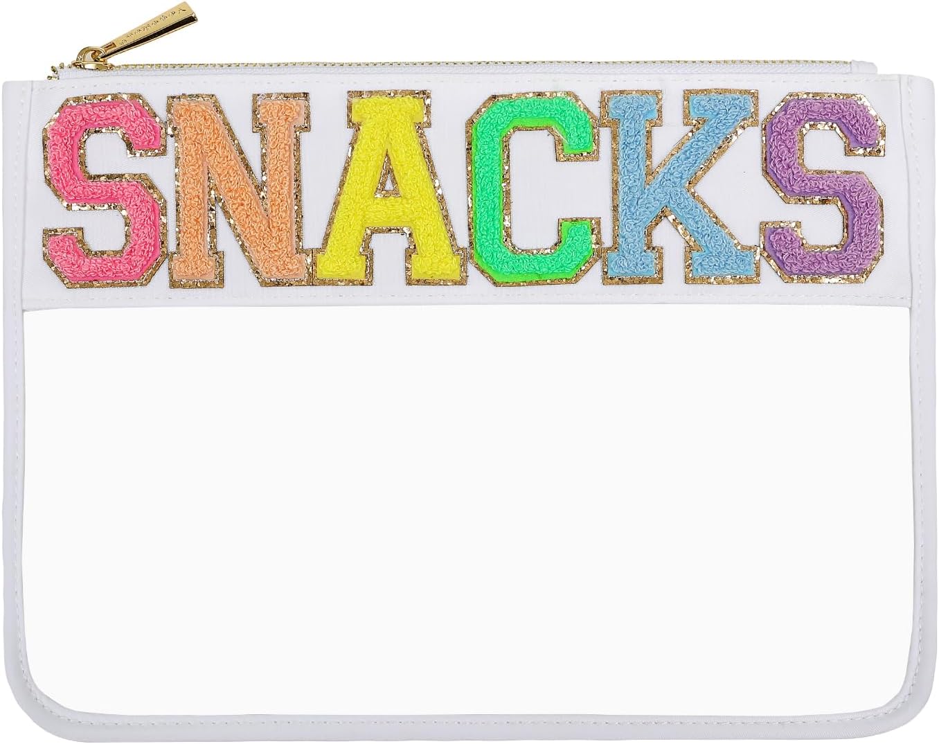 UPDATED – Bolsa de maquillaje de viaje, bolsa de cosméticos de nailon, con cremallera, para mujeres y hombres, Blanco&SNACKS, L, Moda