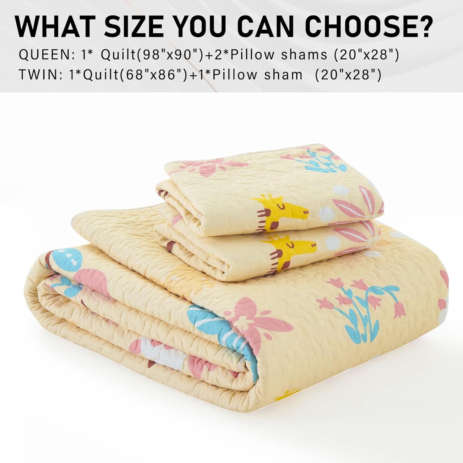PERHOM Juego de ropa de cama suave reversible 100% algodón suave con diseño de mariposas y mariposas, color crudo y rosa (Queen, 3 piezas 1 edredón