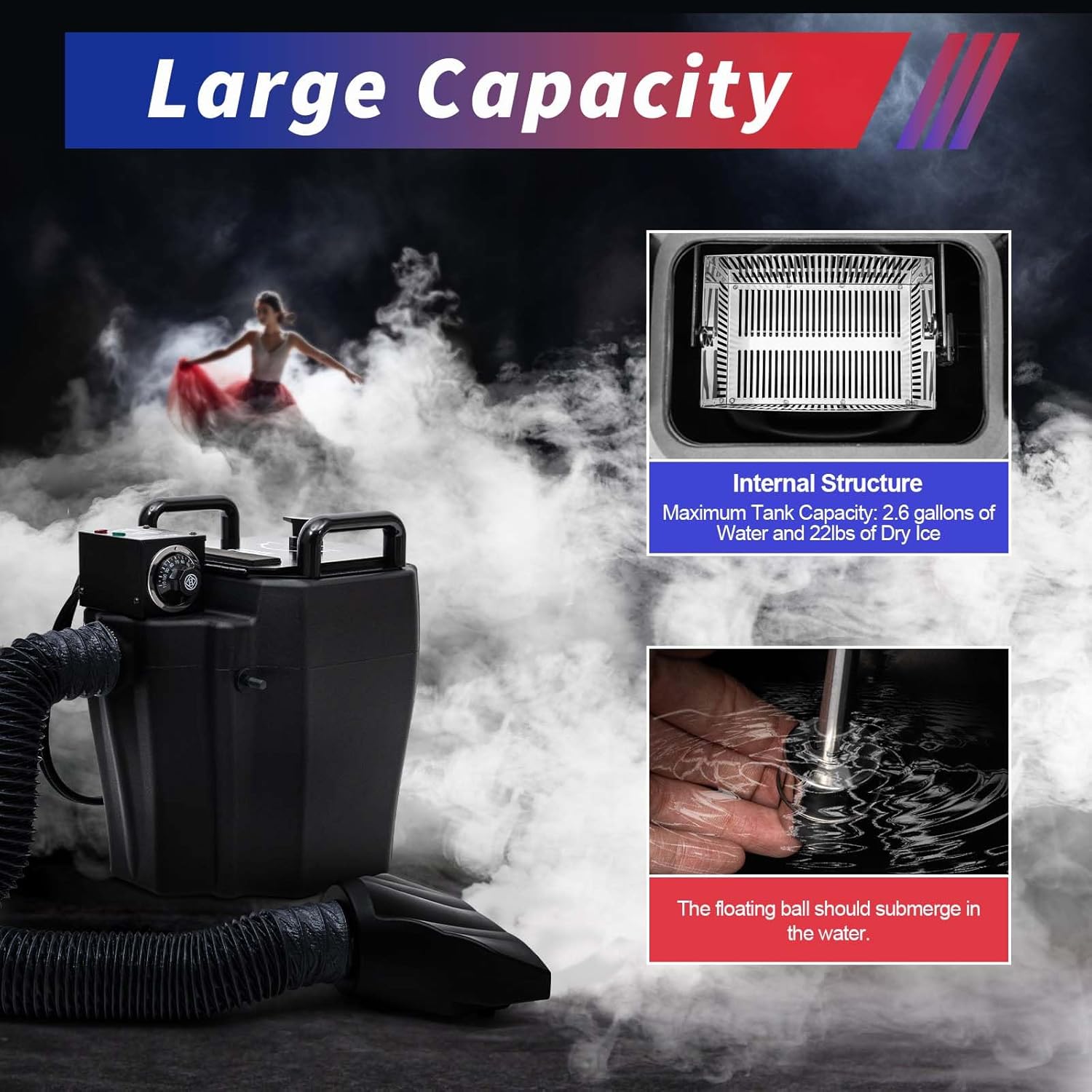 Máquina de niebla de humo bajo de 3500 W, máquina de niebla de hielo seco de 110 V, máquina de efectos atmosféricos de escenario DJ, máquina de