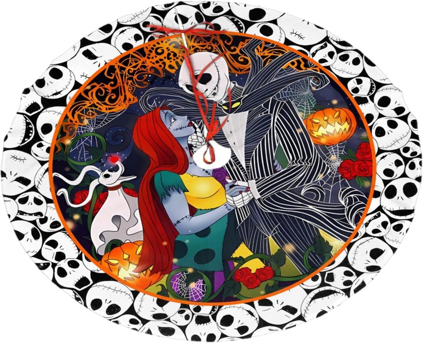 Falda de árbol de Acción de Gracias con calavera de Halloween, alfombra de 36 pulgadas para vacaciones, Año Nuevo, Halloween, Navidad, decoración de