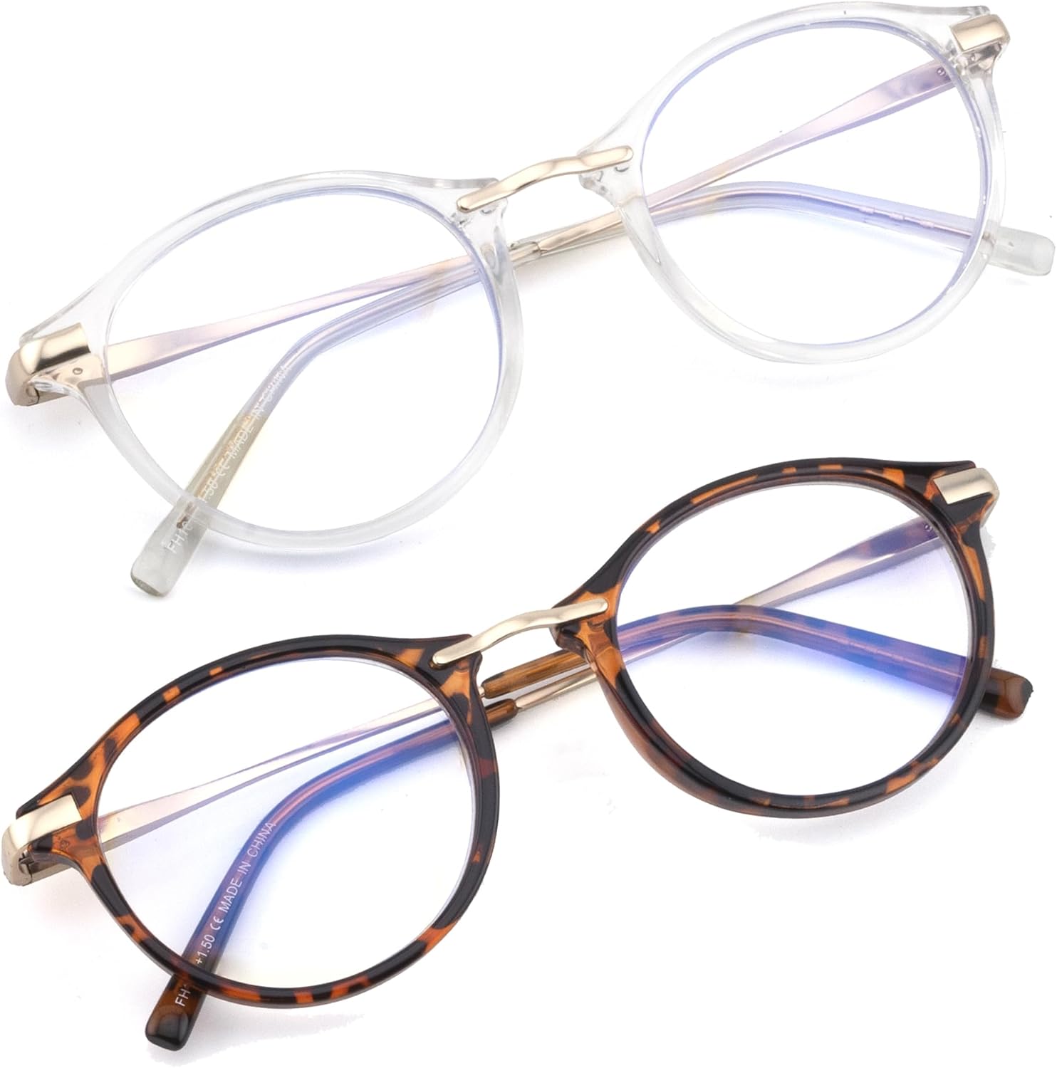 SOPHILY Gafas de lectura redondas para mujeres y hombres, multienfoque progresivolente ampliada completa, bloqueador de luz azul