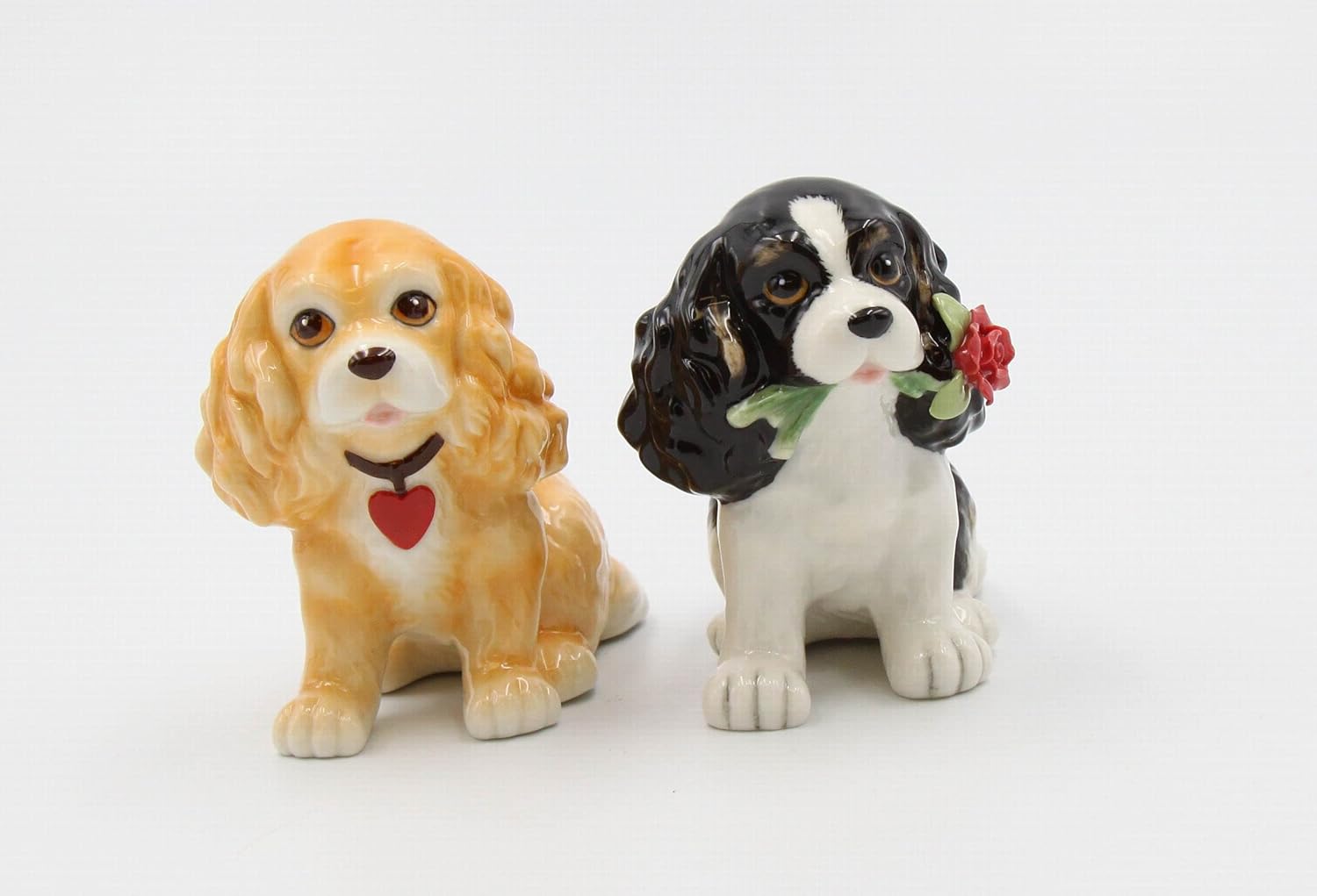 Juego de salero y pimentero de porcelana fina Cocker Spaniel Lovers Dog – Juego de salero y pimentero, 3-14 pulgadas de largo