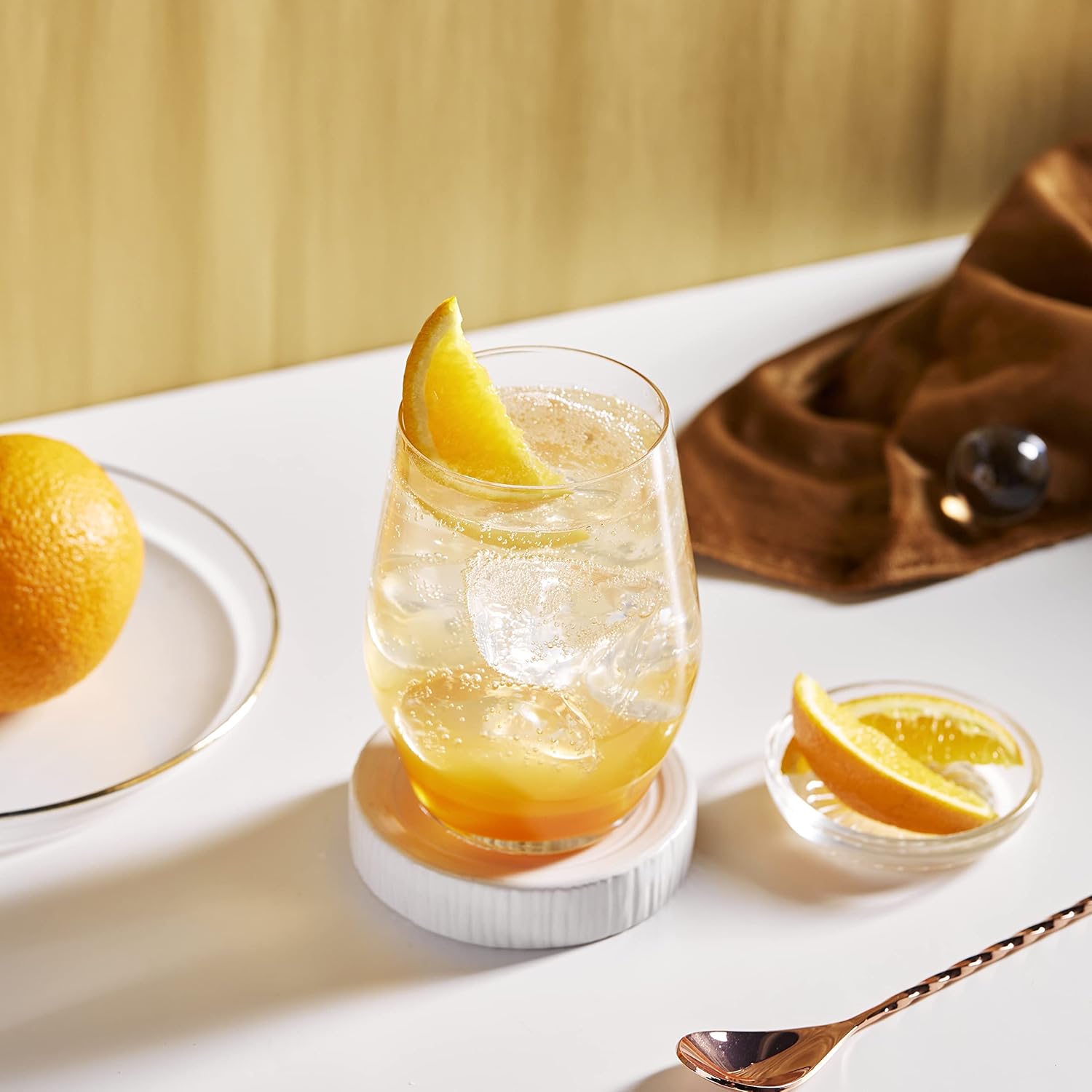 LEMONSODA Juego de copas de vino de cristal Sante de alta gama, sin tallo, gran copa sin tallo para catas de vino, juegos de regalo, fiestas, vino