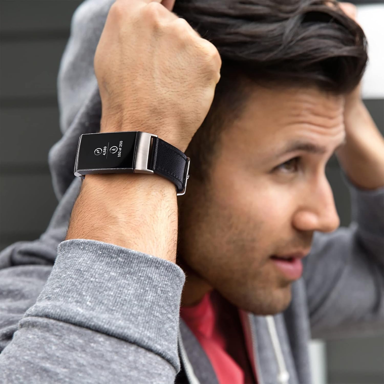Vancle Bandas para Fitbit Charge 4 BandFitbit Charge 3 Band para mujeres y hombres, pulsera de cuero con conectores metálicos para Fitbit Charge 3