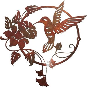 DUZYXI Decoración redonda de metal para pared, silueta de pared de pájaros de metal, decoración colgante de arte de pared de pájaros y flores, DUZYXI Decoración redonda de metal para pared, silueta de pared de pájaros de metal, decoración colgante de arte de pared de pájaros y flores,