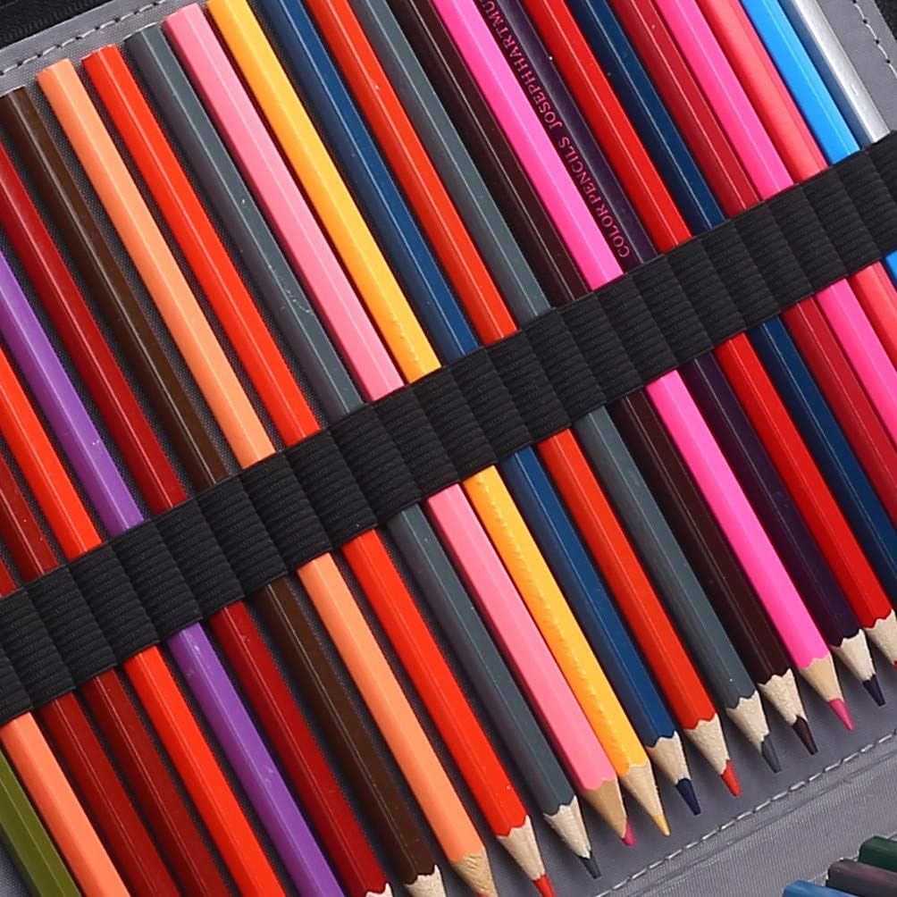 Shulaner Estuche organizador de lápices de colores PU de gran capacidad portátil para lápices 96 ranuras Portalápices