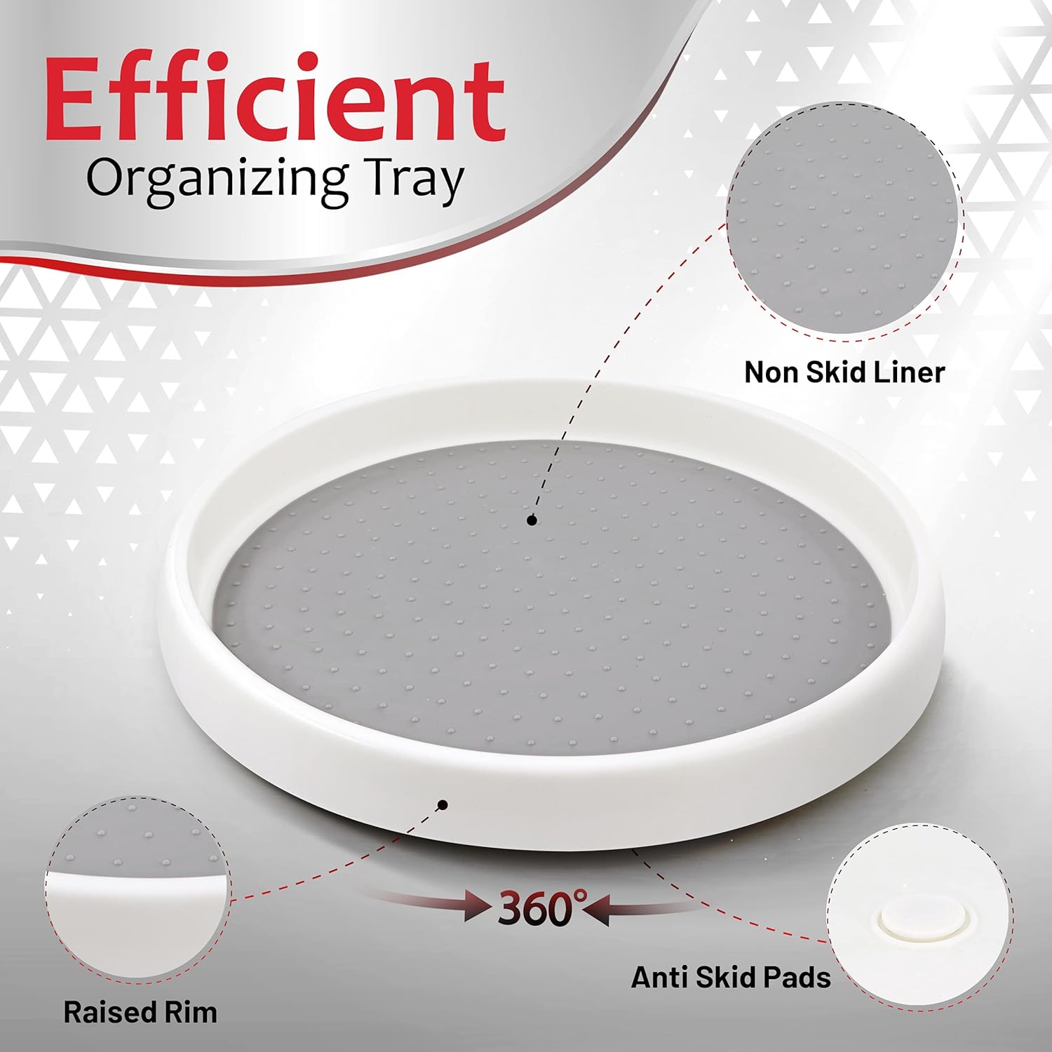 Lazy Susan – Tocadiscos giratorios, antideslizante, grande, Lazy Susan para gabinete y refrigerador, mesa giratoria de plástico, 10 pulgadas – por