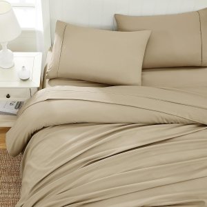 Viviland Juego de sábanas para cama matrimonial, 4 piezas de microfibra cepillada con bolsillo profundo, juego de sábanas encimeras y fundas de Viviland Juego de sábanas para cama matrimonial, 4 piezas de microfibra cepillada con bolsillo profundo, juego de sábanas encimeras y fundas de