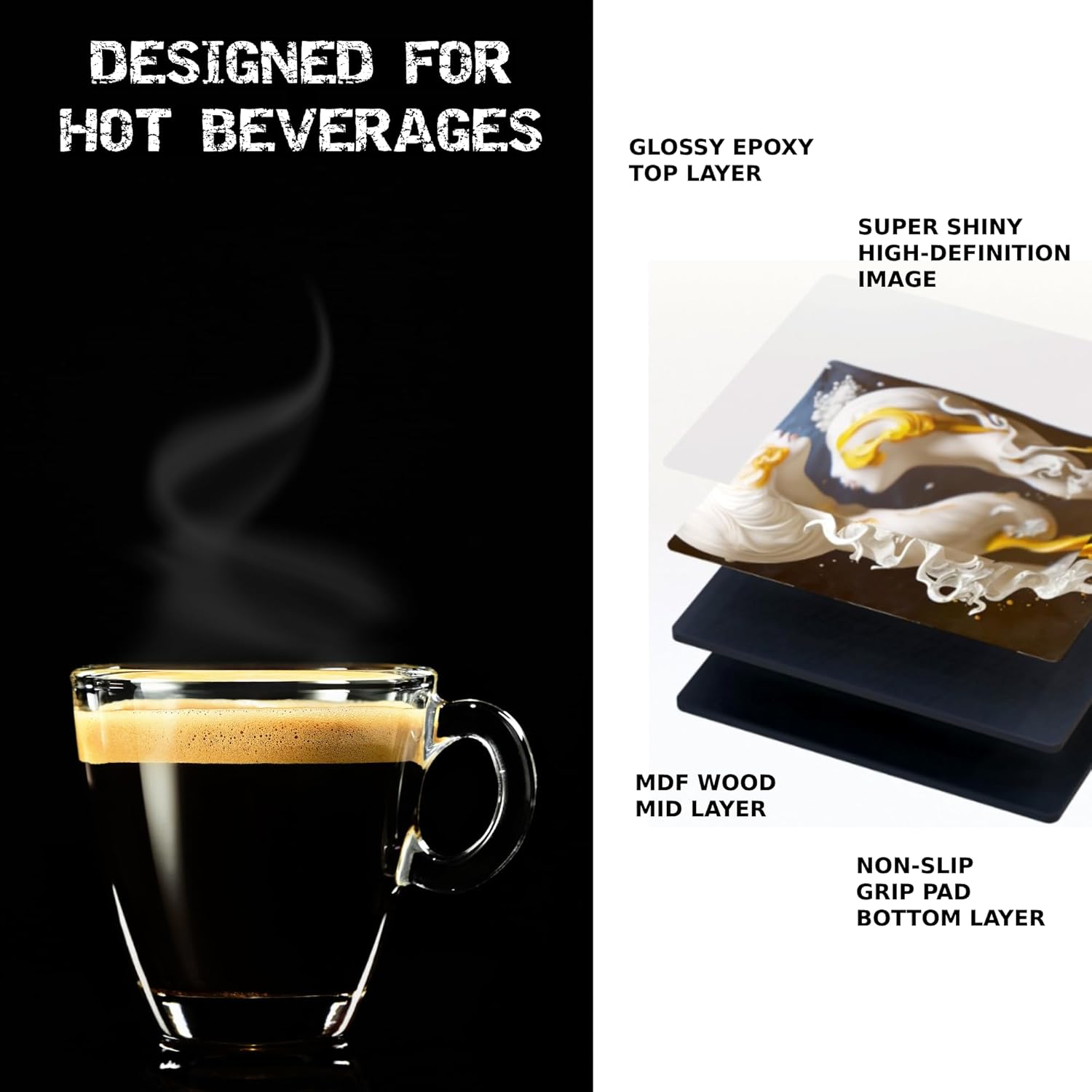 VEVMAX Posavasos de alta calidad diseñados por IA  ideales para bebidas calientes en mesas de café y comedor  Juego de posavasos divertidos, frescos