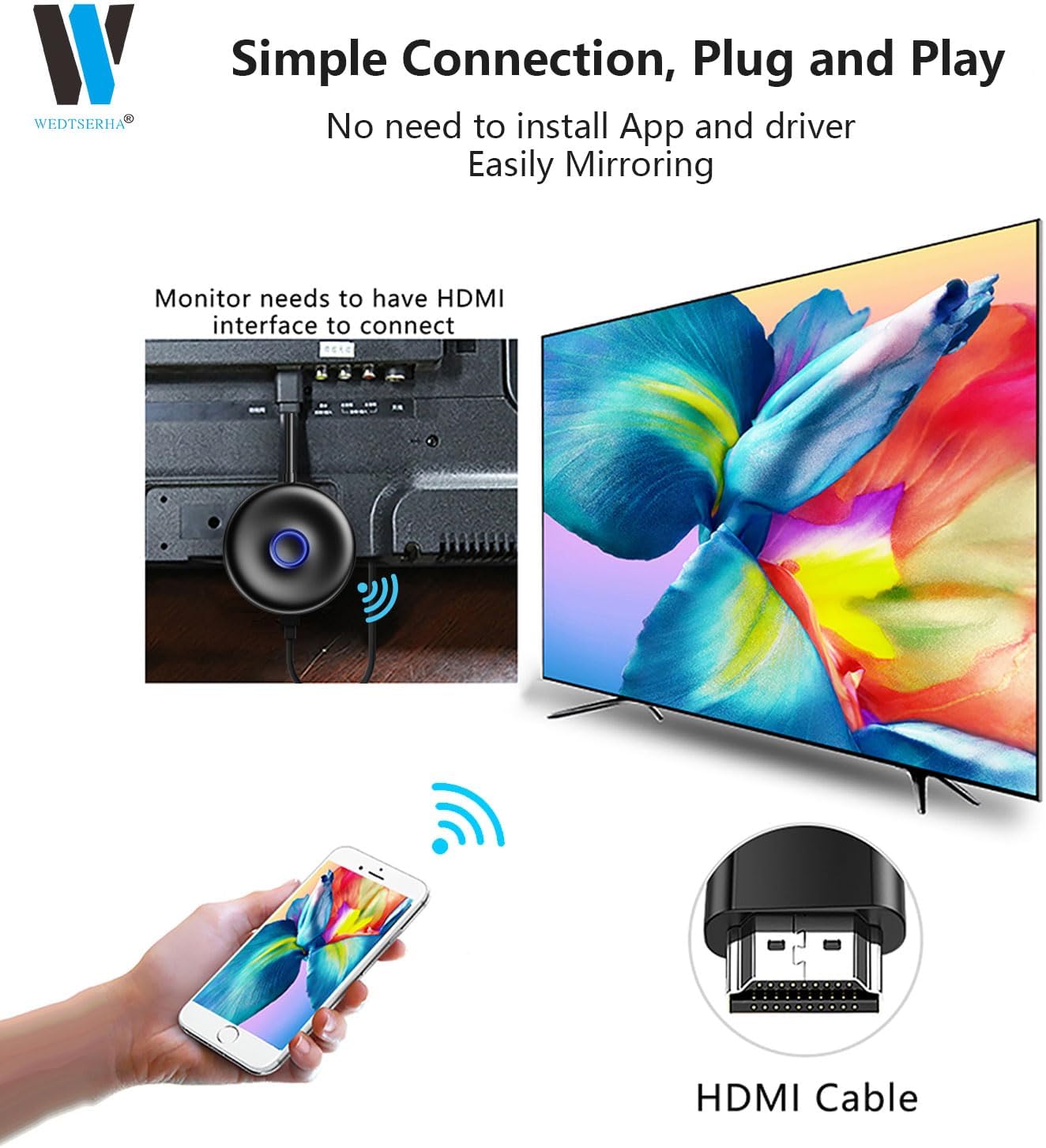 Adaptador inalámbrico 4K HDMI Display dongle 5G receptor miracast Audio pantalla espejo..from iPhoneiPad PC a TV Projector