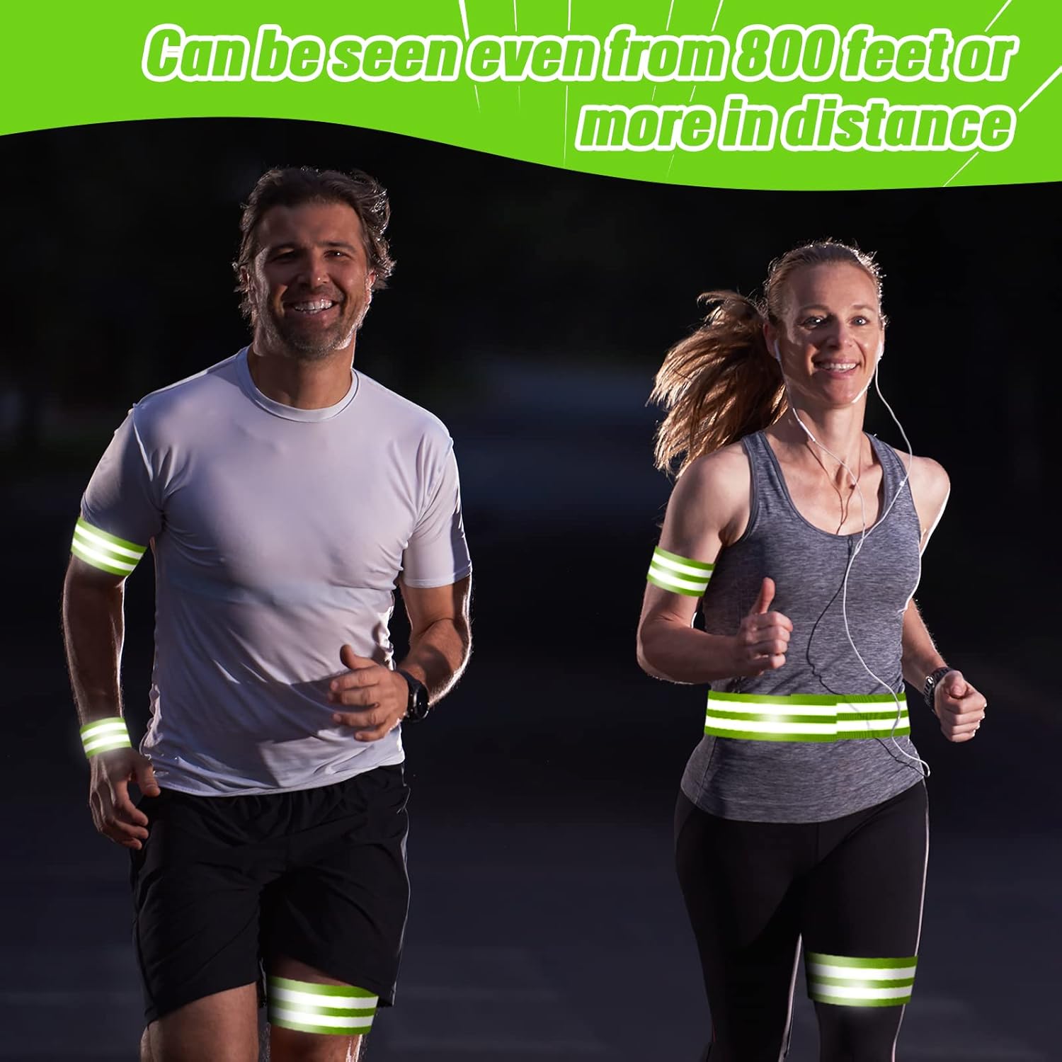 Yilloog 150 Pieces Reflective Arm Bands for Night Walking Reflective Ankle Band for Runners Reflective Wrist Band Cycling Reflective Running Gear