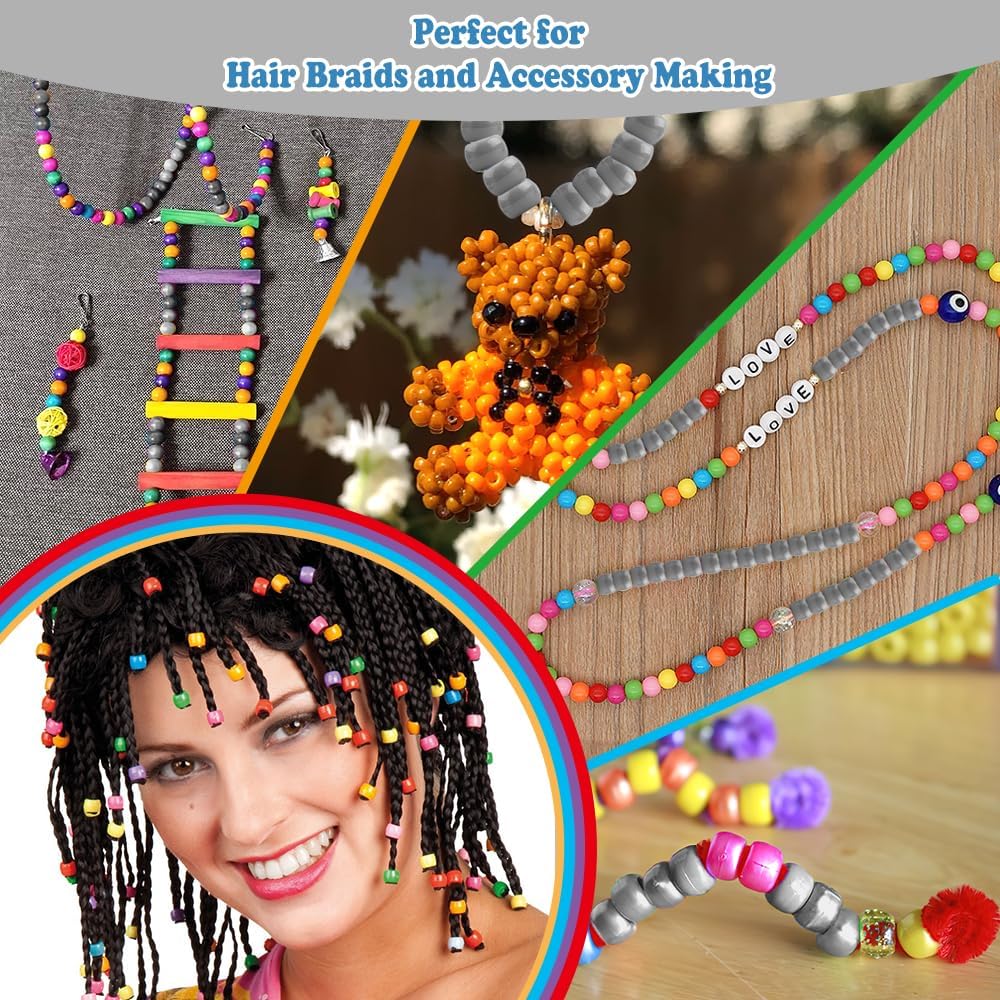 1100 cuentas de poni, kit de cuentas de pulsera de la amistad, cuentas para hacer joyas, cuentas para el cabello, cuentas para hacer pulseras,