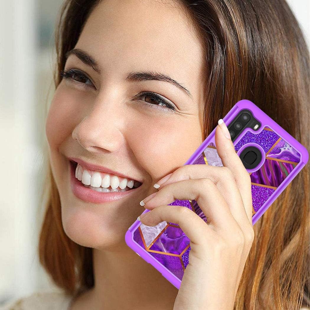 Funda para Galaxy A21 (no compatible con A21S), funda de teléfono Samsung A21 para niñas y mujeres, absorción de golpes, funda protectora resistente