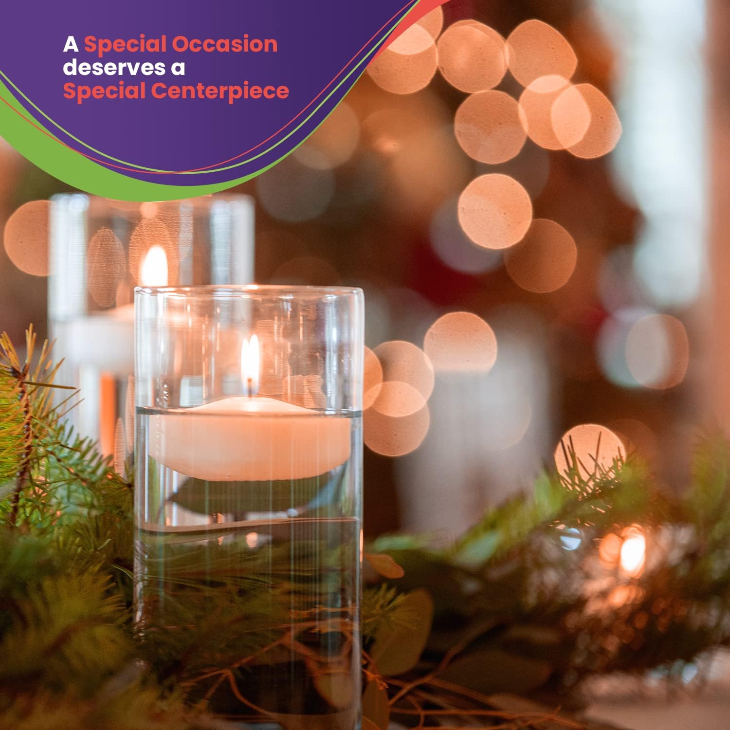 Velas flotantes para centros de mesa, paquete de 16 velas blancas sin perfume de larga duración (8 horas), velas flotantes blancas de 3 pulgadas de