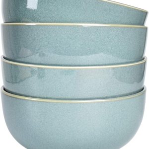 Bosmarlin Juego de 4 cuencos de cerámica para sopa de 24 onzas, cuencos para cereales para avena, aptos para lavavajillas y microondas (5.75 Bosmarlin Juego de 4 cuencos de cerámica para sopa de 24 onzas, cuencos para cereales para avena, aptos para lavavajillas y microondas (5.75