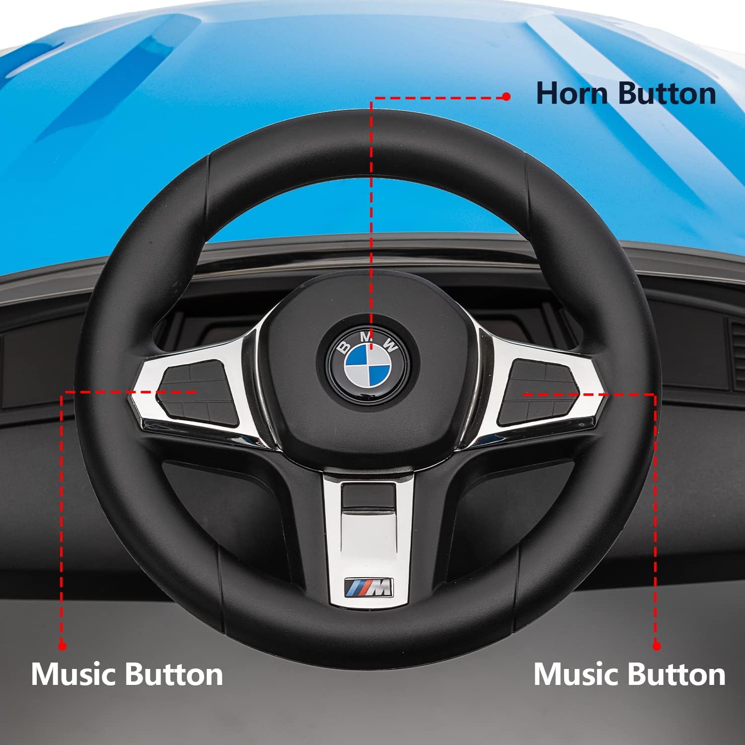 Automóvil de empuje para niños de 1 a 5 años, auto de empuje BMW Z4 con licencia con varilla de empuje ajustable, música de bocina, rueda
