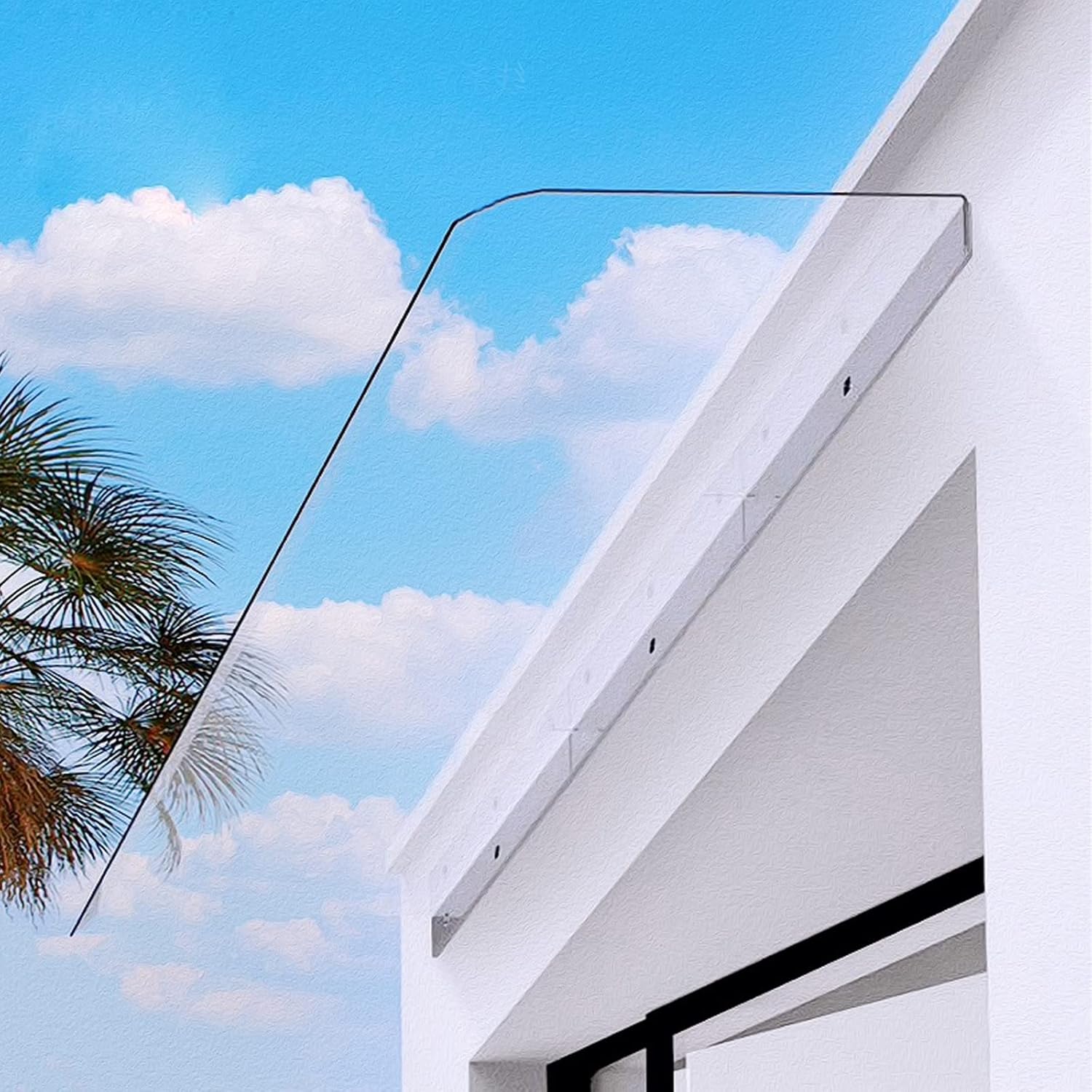 Toldo transparente para puerta de ventana, toldo de ventana, toldo de porche para parte delantera de casa, cubierta de policarbonato silenciosa,