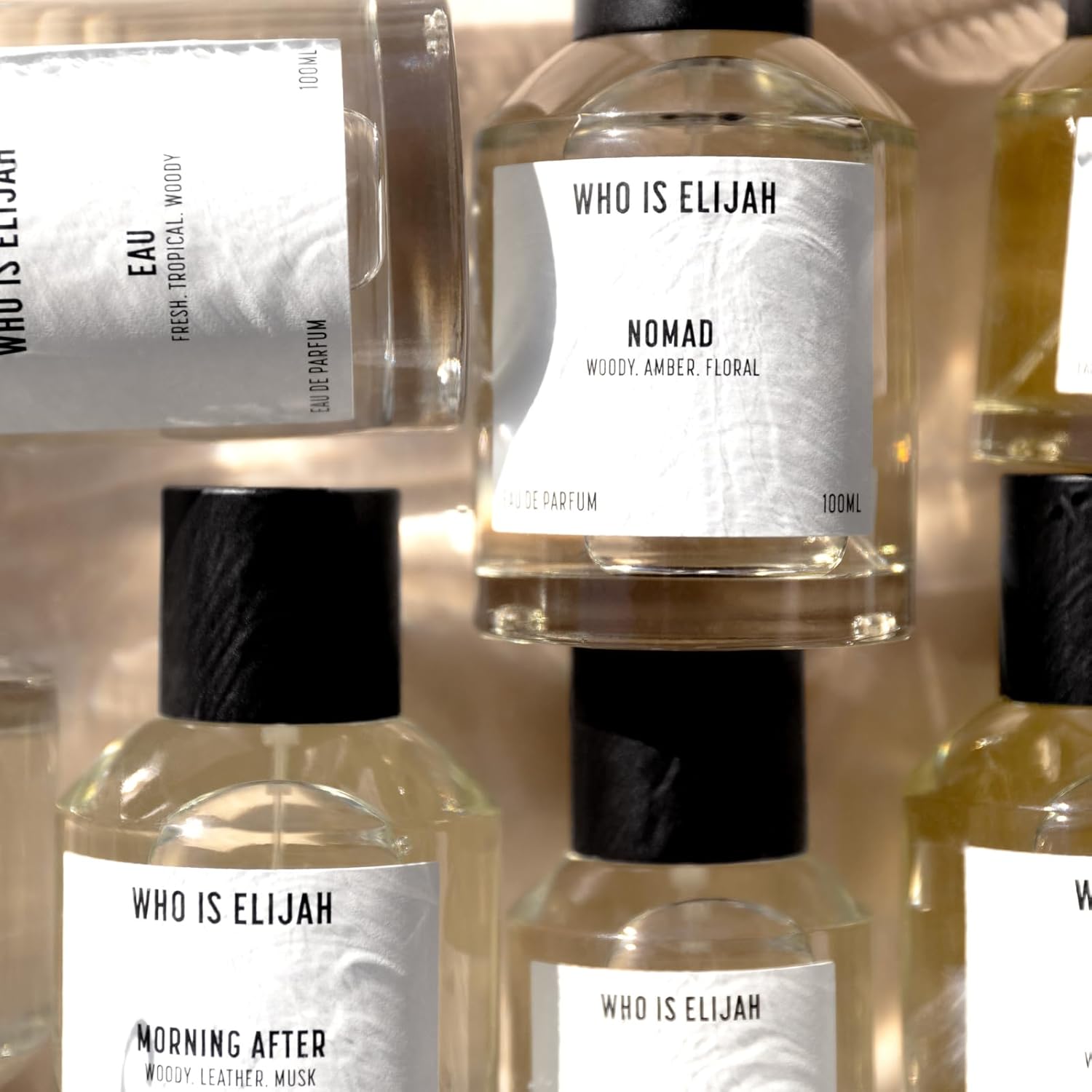 Nomad Eau De Parfum  Perfume en aerosol unisex ámbar gris de larga duración, notas de aroma amaderado de jazmín egipcio, rosa, azafrán, abeto,