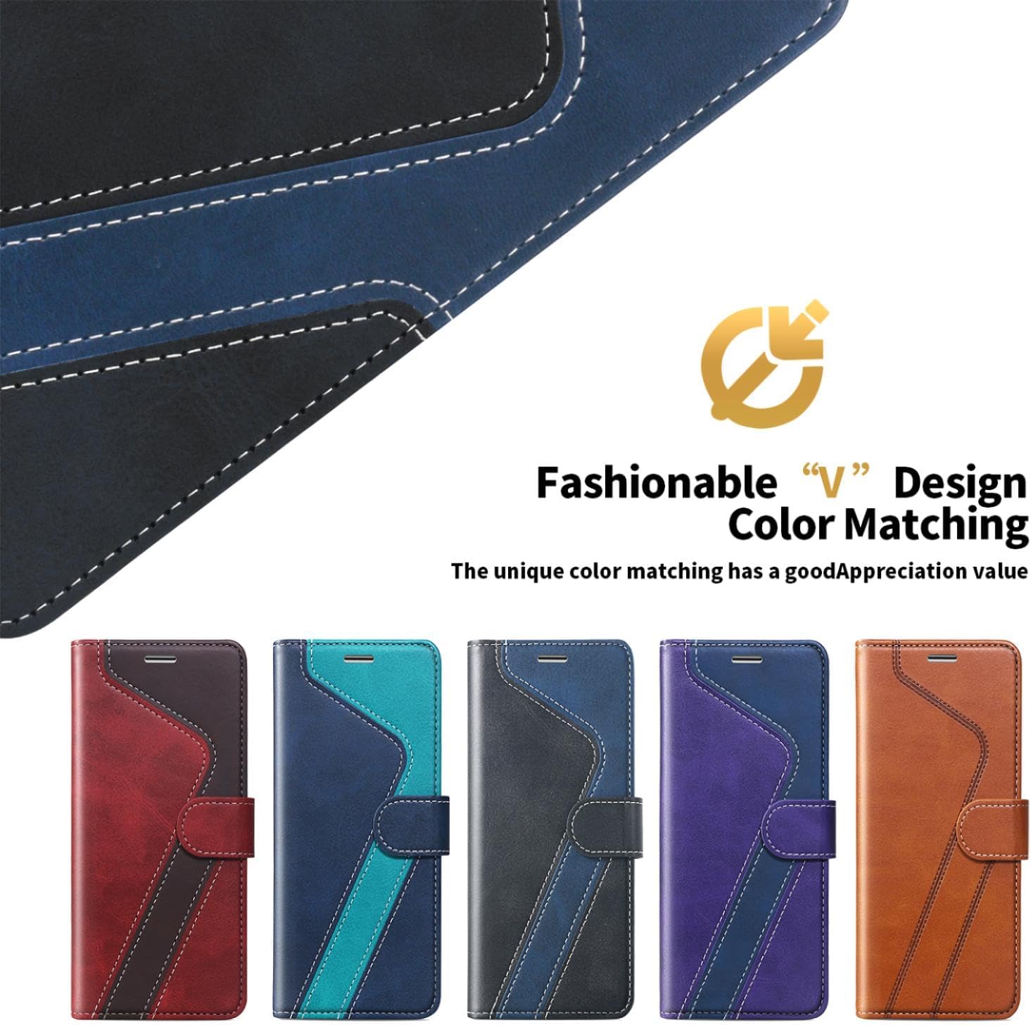 Funda tipo cartera para Samsung Galaxy A32, funda de cuero con tapa bloqueo RFID tarjetero con soporte magnético de TPU a prueba de golpes, color a