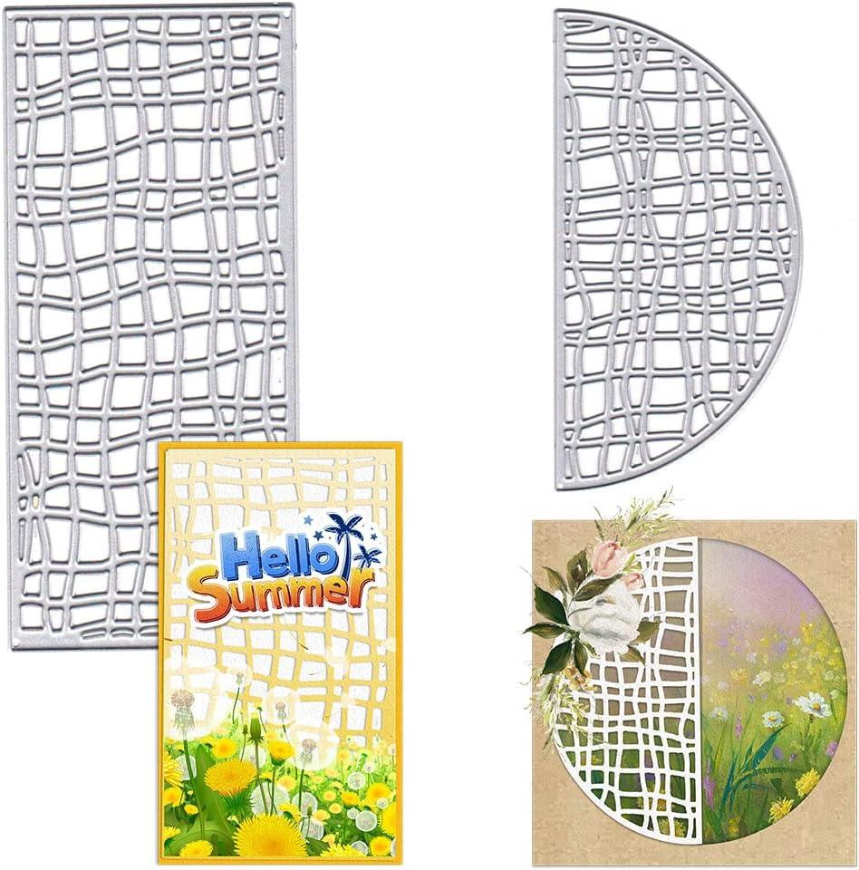 Threetols 2 troqueles de borde de fondo 3D para hacer tarjetas, marco rectangular redondo, troqueles de corte festoneados, etiqueta de anidación