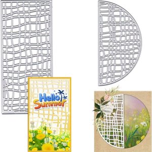 Threetols 2 troqueles de borde de fondo 3D para hacer tarjetas, marco rectangular redondo, troqueles de corte festoneados, etiqueta de anidación Threetols 2 troqueles de borde de fondo 3D para hacer tarjetas, marco rectangular redondo, troqueles de corte festoneados, etiqueta de anidación