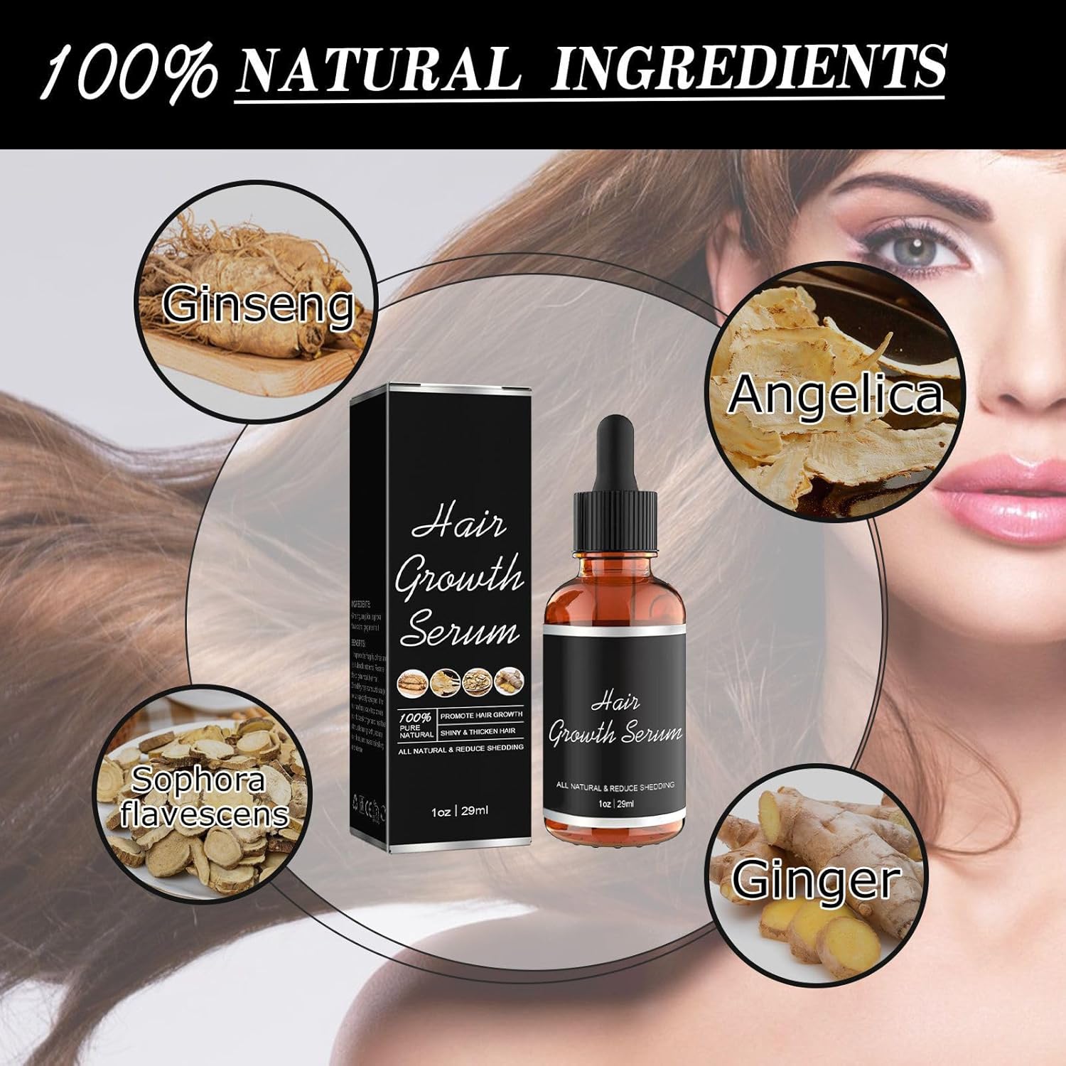 Noor – Suero para el crecimiento del cabello, aceitunas africanas, aceite de crecimiento del cabello para la pérdida del cabello, suero de