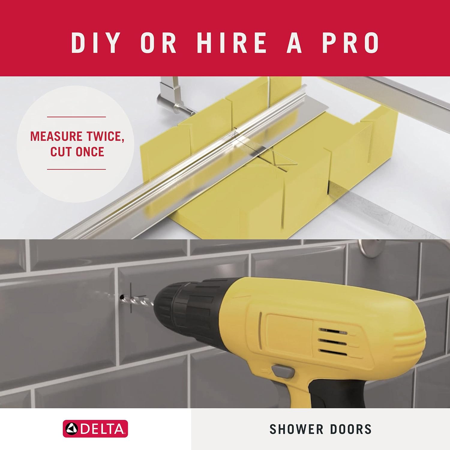 Delta Shower Doors – Puerta corrediza semi enmarcada clásica contemporánea para ducha