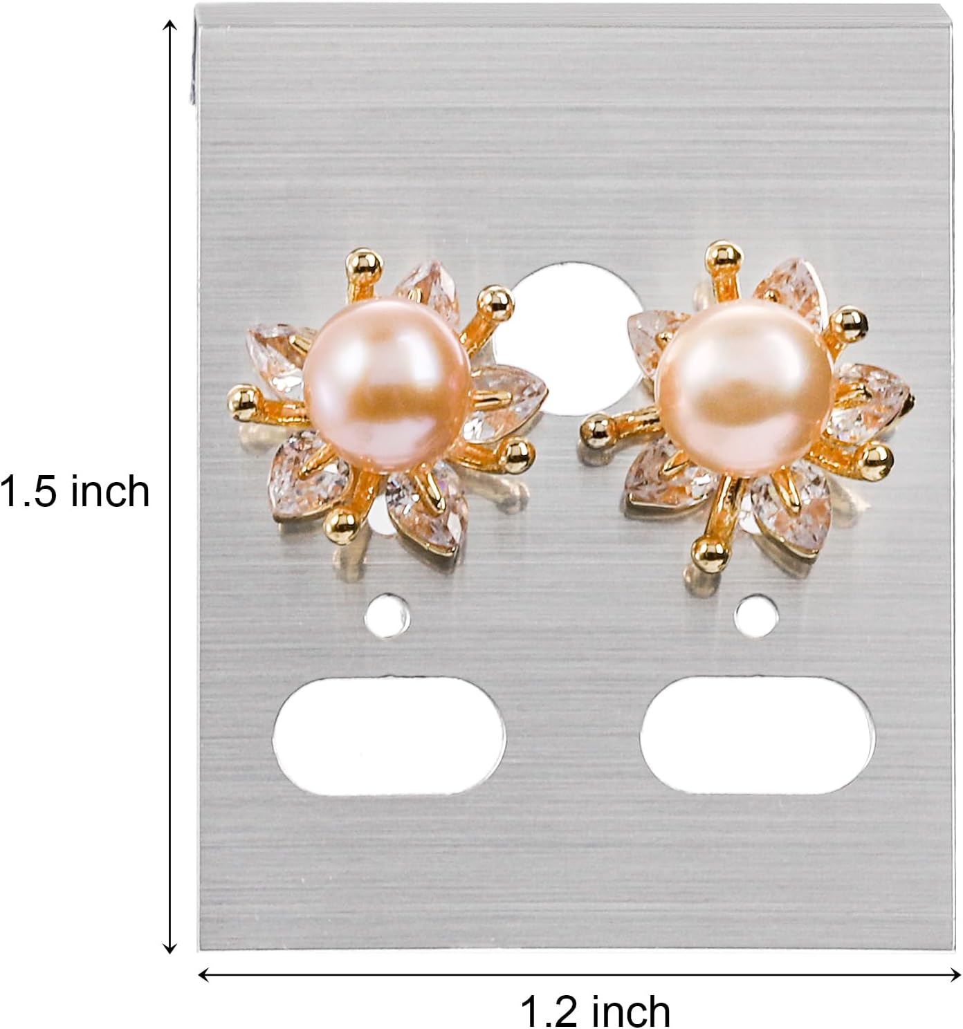 Lawei Paquete de 500 tarjetas colgantes para aretes, tarjetero, liso de 1.2 x 1.5 pulgadas, con 6 agujeros para aretes de oreja, tarjetas de