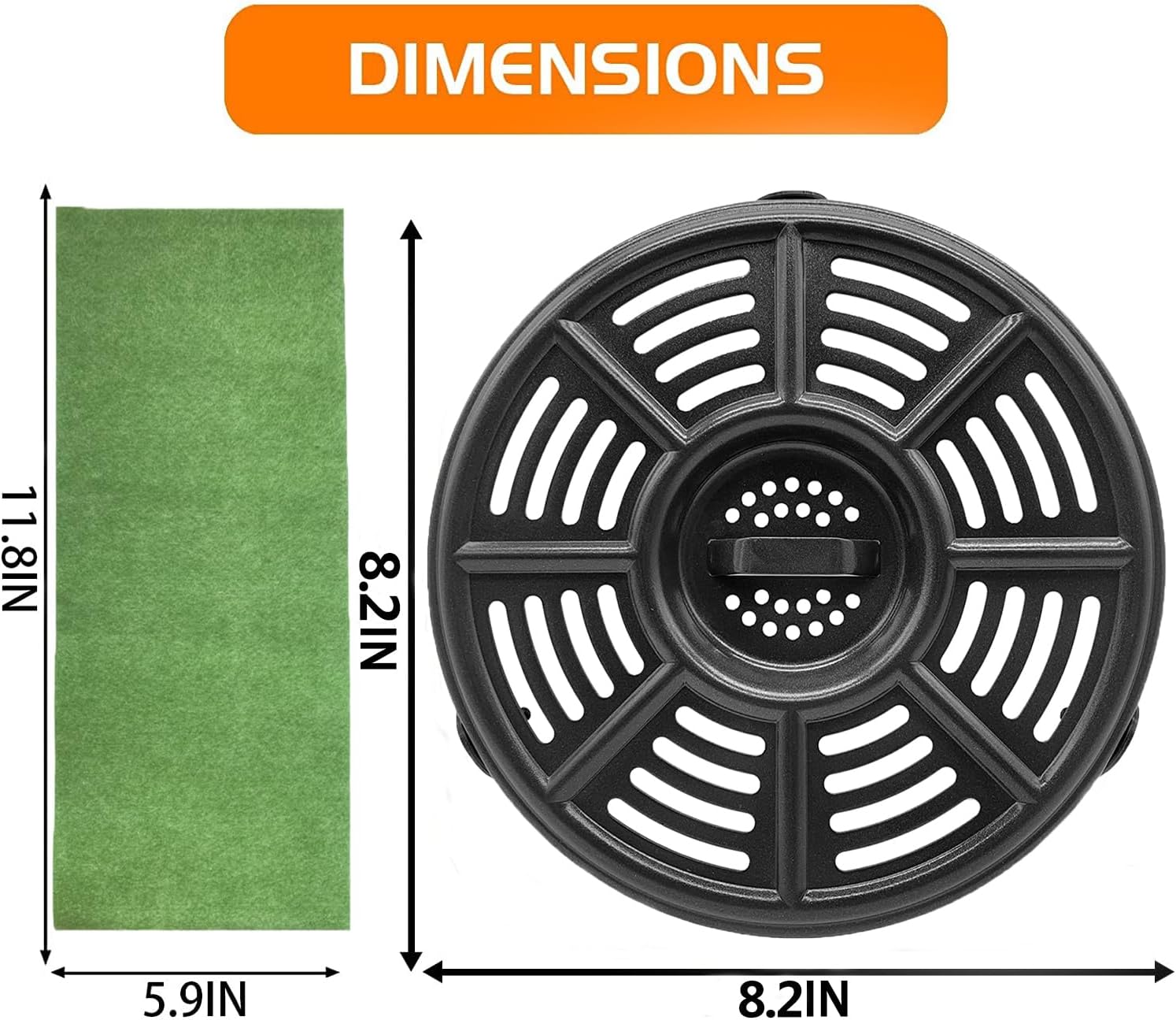 Gtiyzfae Bandeja para freidora de aire de 8.2 pulgadas para freidora de aire Ninja AF101 4QT AF161 AF150 XL 5.5QT, freidora de aire antiadherente