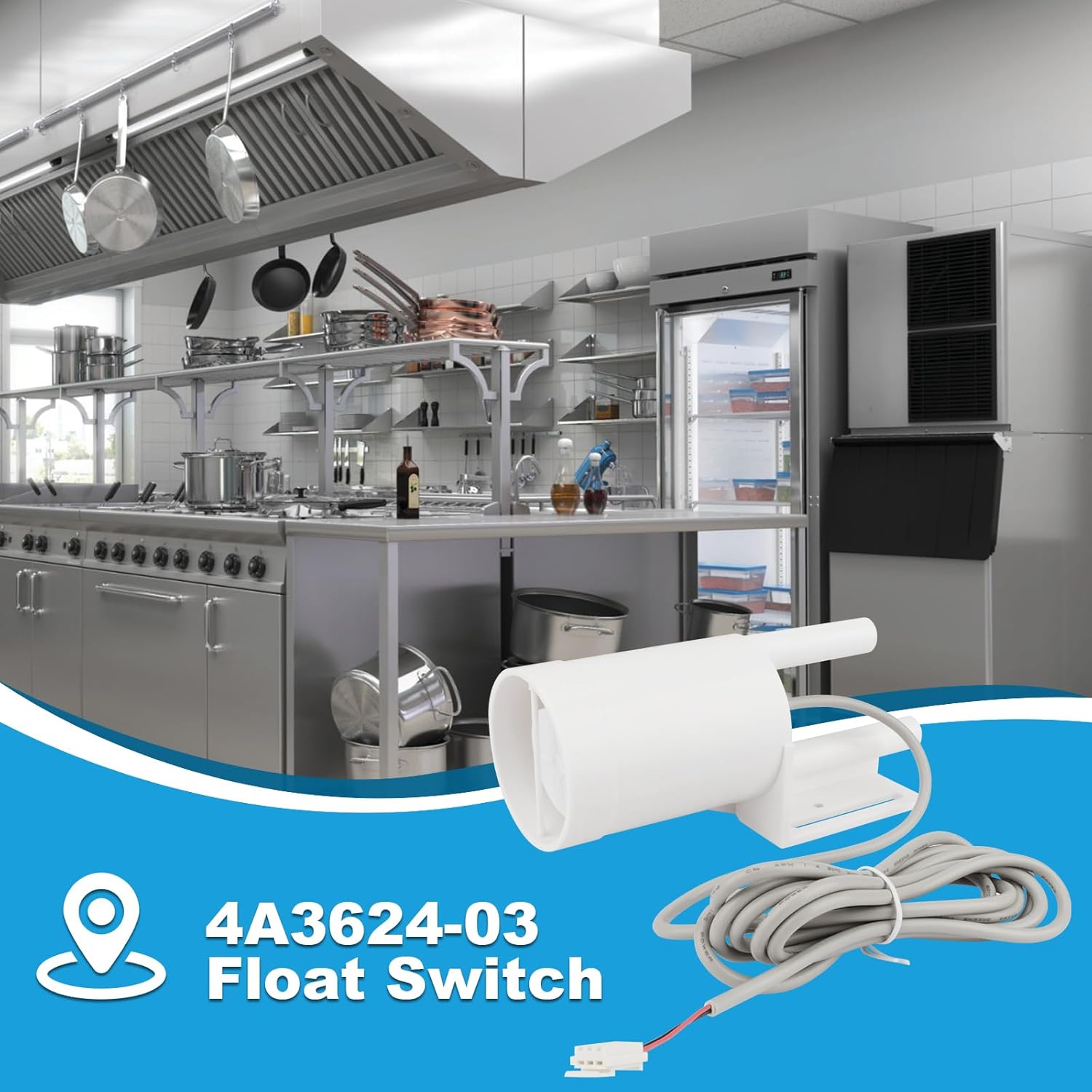 Interruptor de flotador 4A3624-03 compatible con máquinas de hielo Hoshizaki 4A3624-01 4A362401 4A3624-02 4A362402 4A3624-03 4A362403 433535-01