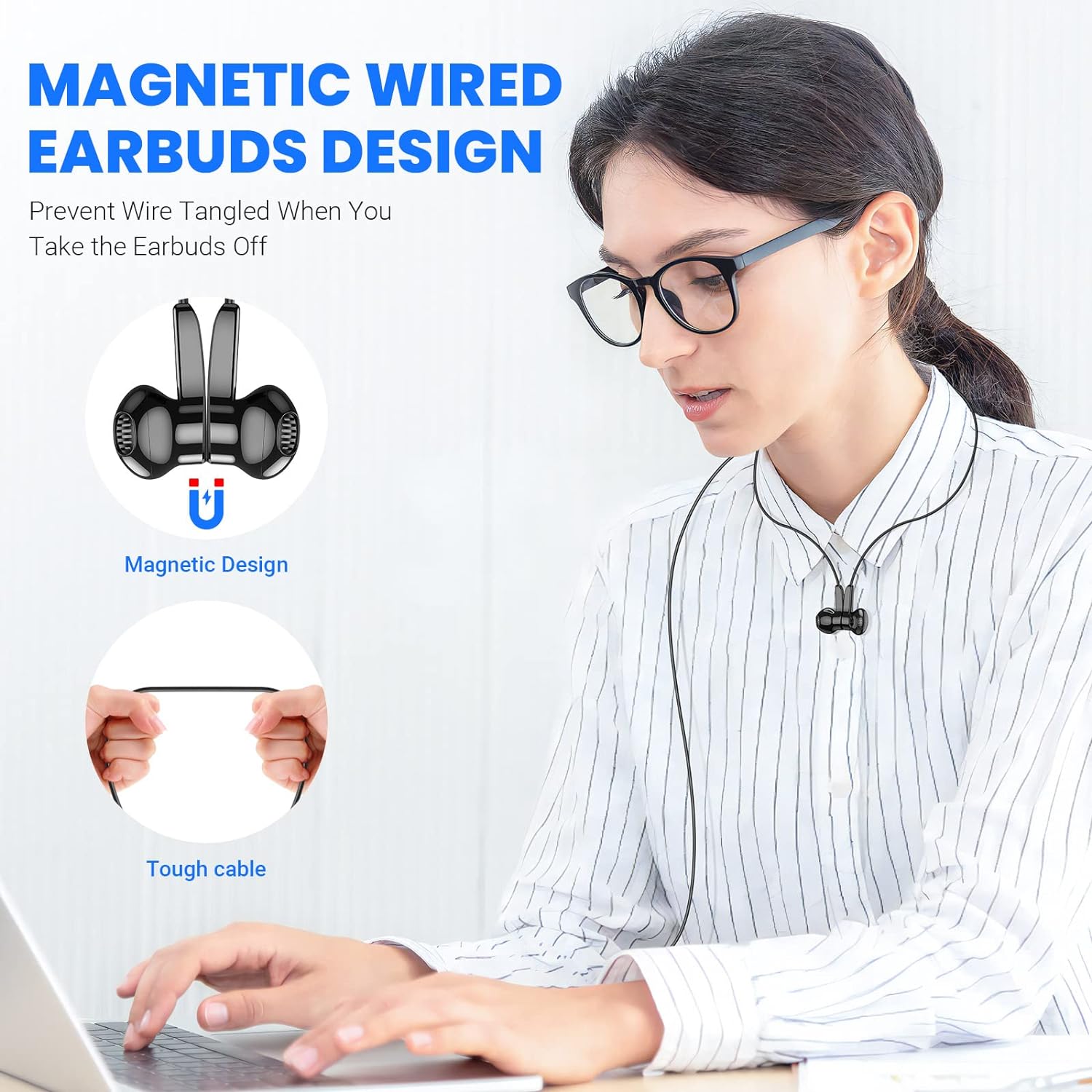 Auriculares USB C para Samsung S24 Ultra S23 Fe S22+, auriculares tipo C con micrófono, control de volumen estéreo de alta fidelidad, magnético en
