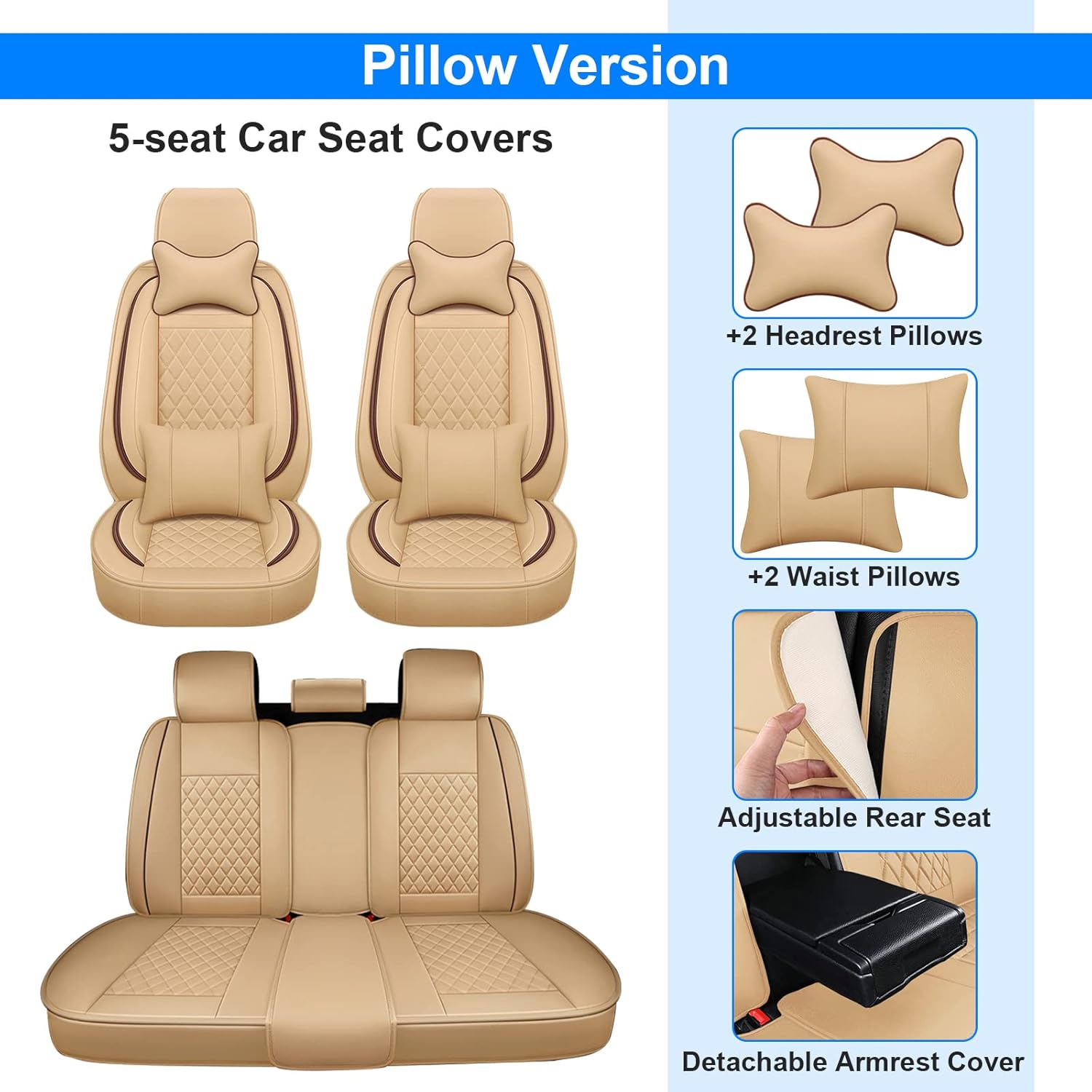 5 fundas impermeables de asiento de automóvil para Nissan Altima Xterra Maxima Rogue Sentra Versa, protectores de asiento de automóvil de piel