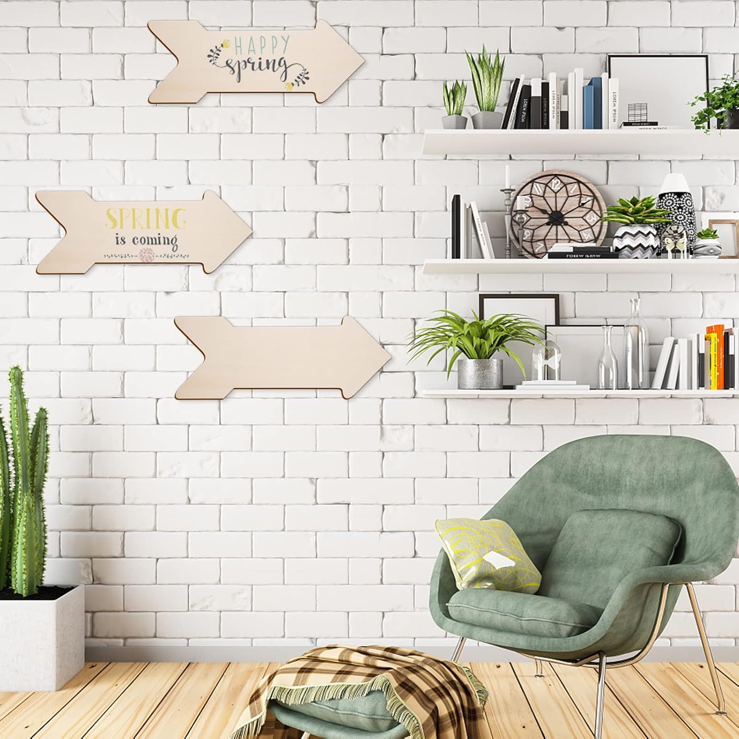 4 piezas de madera con forma de flecha sin terminar, flecha en blanco, placa de madera para colgar, rebanada de flecha de madera grande para