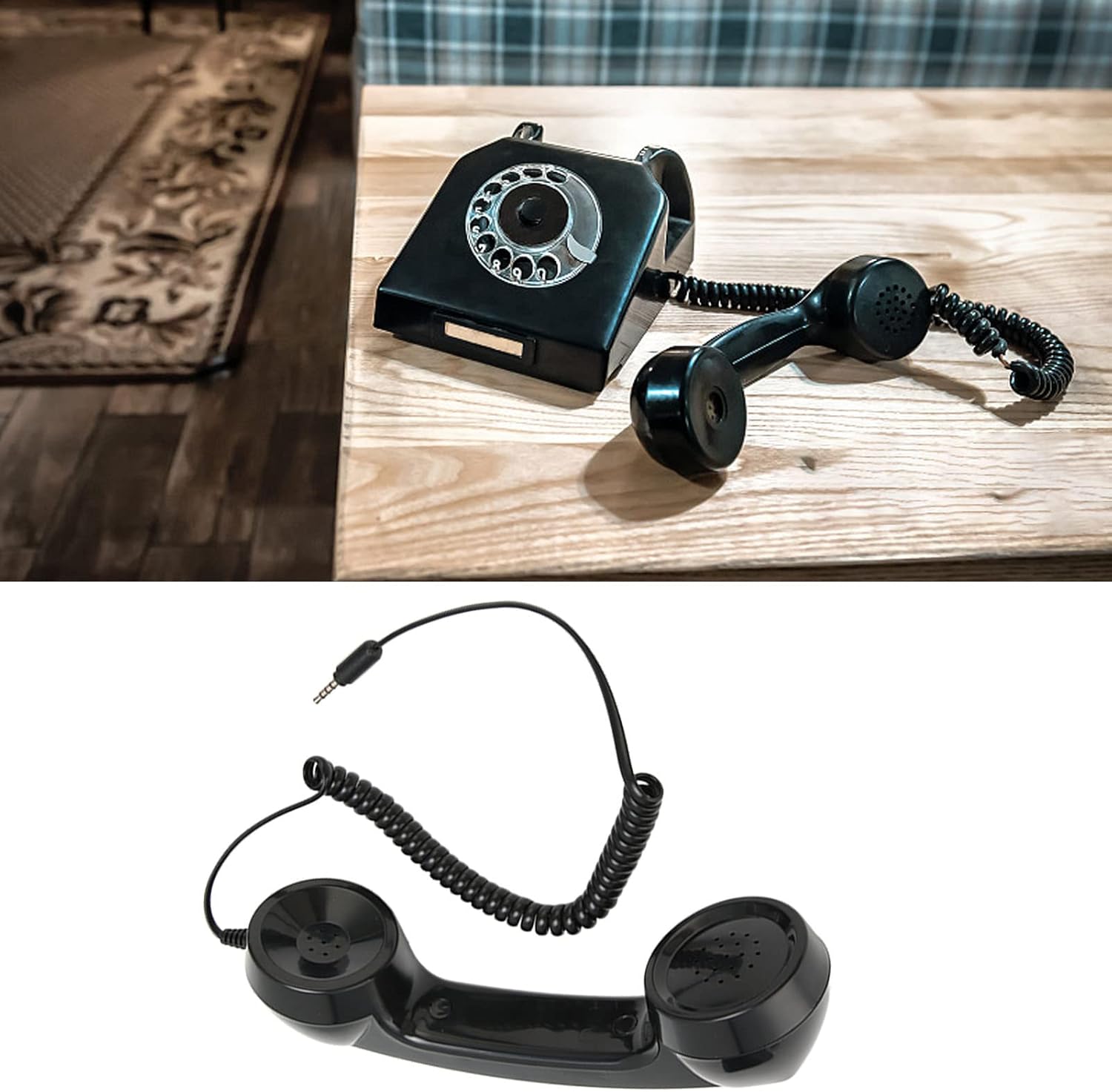 CCYLEZ Auricular de teléfono retro de 0.138 in, micrófono para teléfono celular, receptor de teléfono celular, mini receptor de mano, teléfono