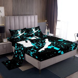 Erosebridal Juego de sábanas de gimnasia para niñas y niños, adolescentes, teñido anudado azul, tamaño matrimonial, para amantes de la gimnasia, Erosebridal Juego de sábanas de gimnasia para niñas y niños, adolescentes, teñido anudado azul, tamaño matrimonial, para amantes de la gimnasia,