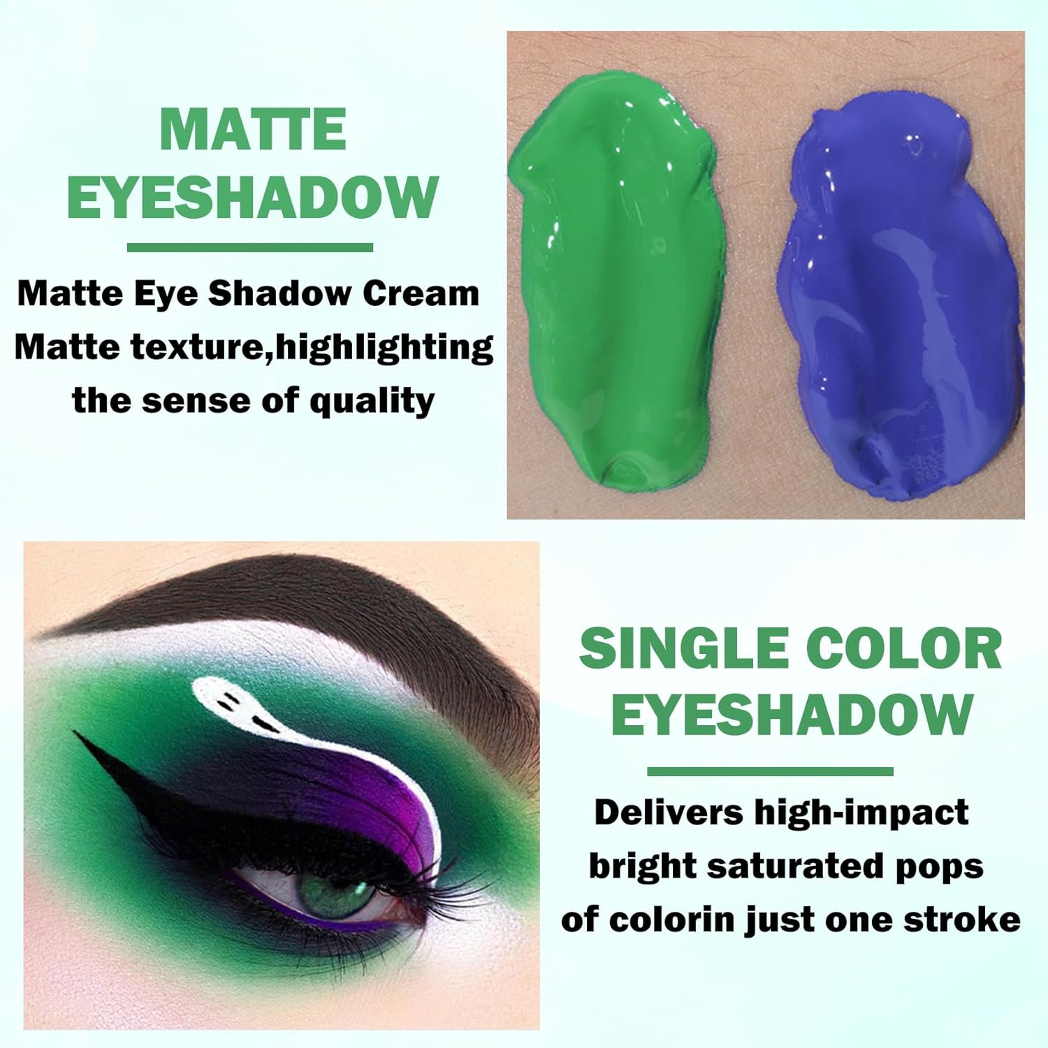 Sombra de ojos verde crema mate Sombra de ojos líquida altamente pigmentada Sombra de ojos líquida de larga duración Sombra de ojos en crema