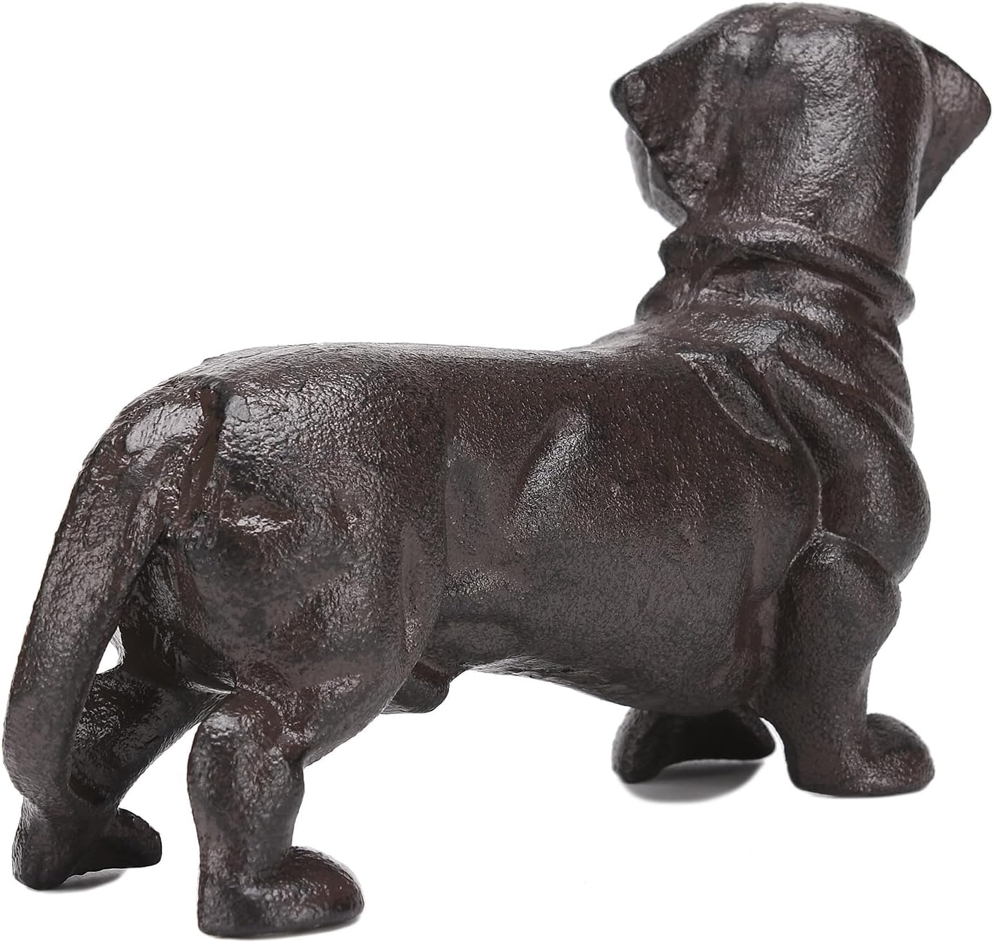 BRASSTAR Cabeza giratoria de hierro fundido para mirar al perro salchicha estatua de mascota pisapapeles lindo cachorro estatuilla regalo jardín