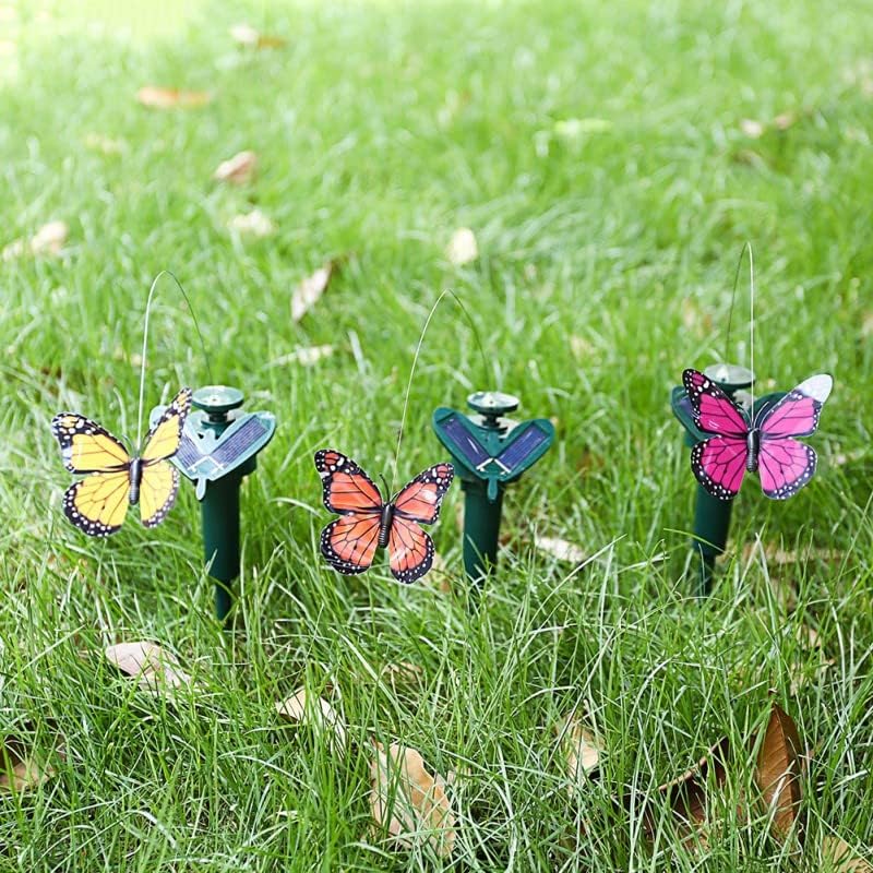 Simulación de vuelo de mariposa para decoración de jardín, decoración de ventanas, decoración de patios, alimentado por panel solar (general)