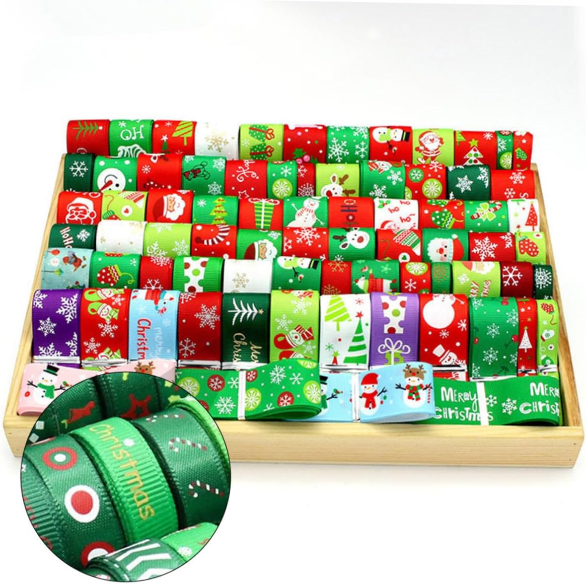 COHEALI 3 Packs Christmas Gift Bows Ribbon Gift Ribbons for Presents Ribbon Tape Holiday Ribbon Wired Present Ribbon Satin Ribbon Ribbons for Crafts