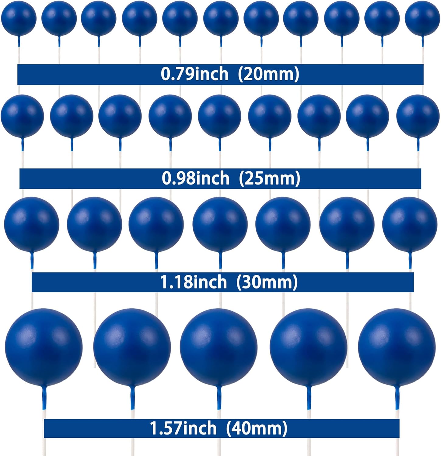 Gyufise 30 piezas de bolas para tartas, bolas de espuma con forma de bola de espuma, para decoración de tartas, globos de bricolaje, decoración de