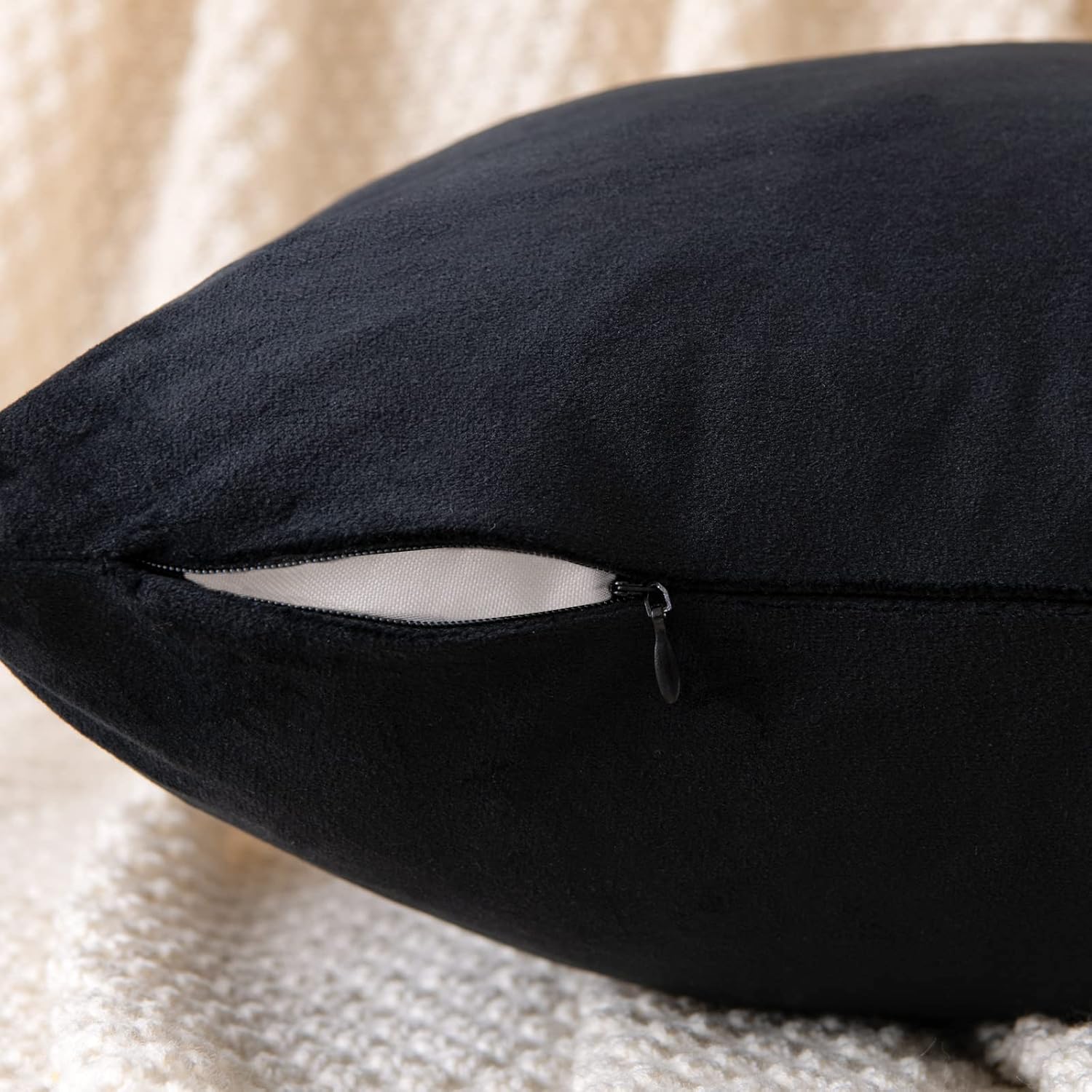 EMEMA Paquete de 2 fundas de almohada de terciopelo decorativas, cuadradas, suaves y sólidas, para sofá, dormitorio o automóvil, 16 x 16 pulgadas,