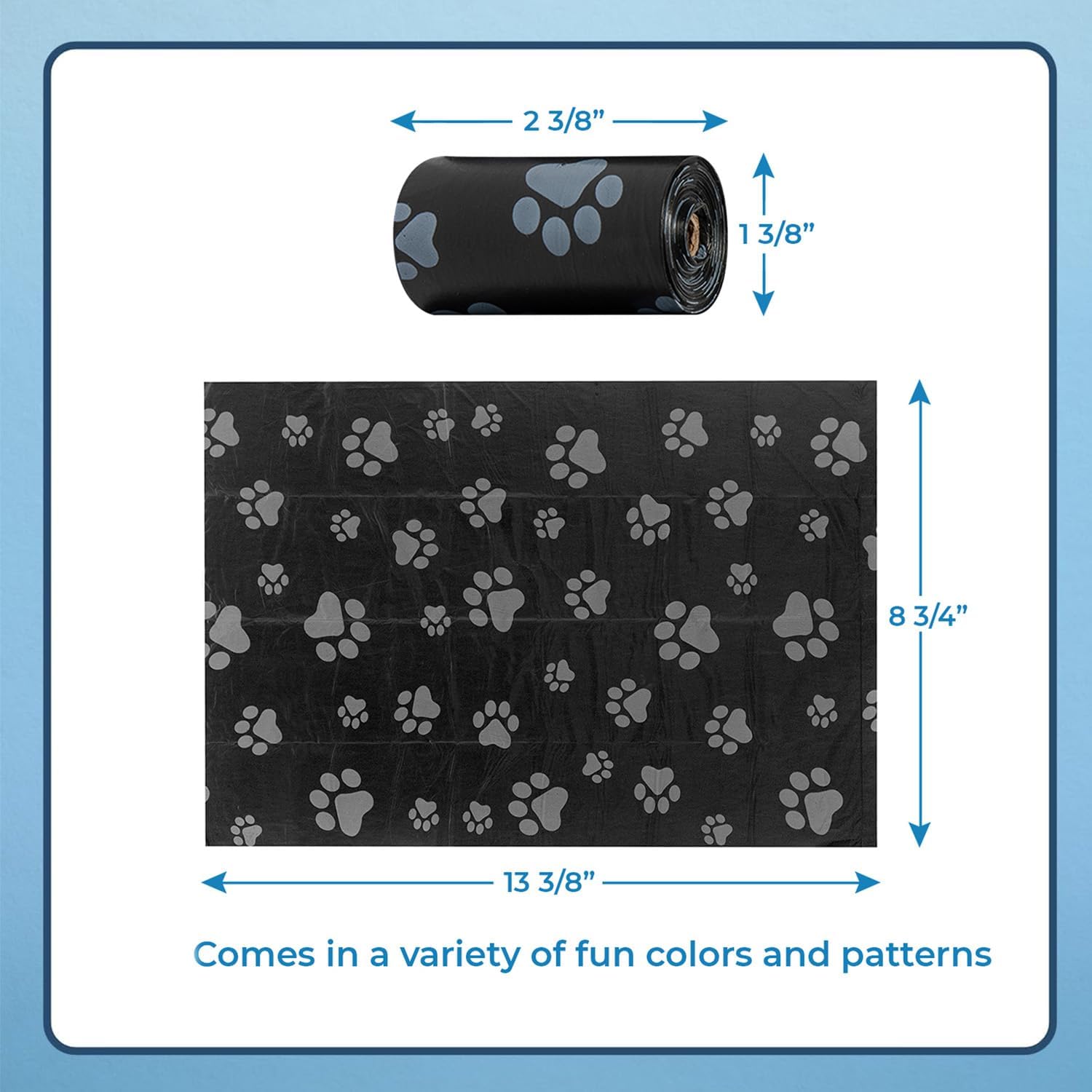 Best Pet Supplies – Bolsas para limpieza de excremento de perro, rollo de repuesto, uso en exteriores, a prueba de fugas y desgarros, plástico